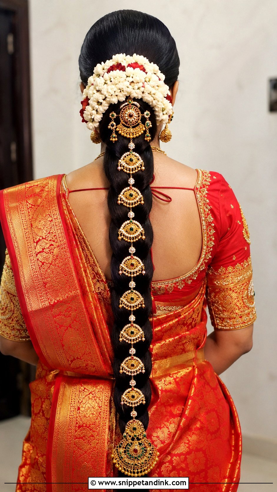 Indian Straight Hair Poola Jada - Snippet and Ink - 20 Indian Straight Hair Styles for Wedding