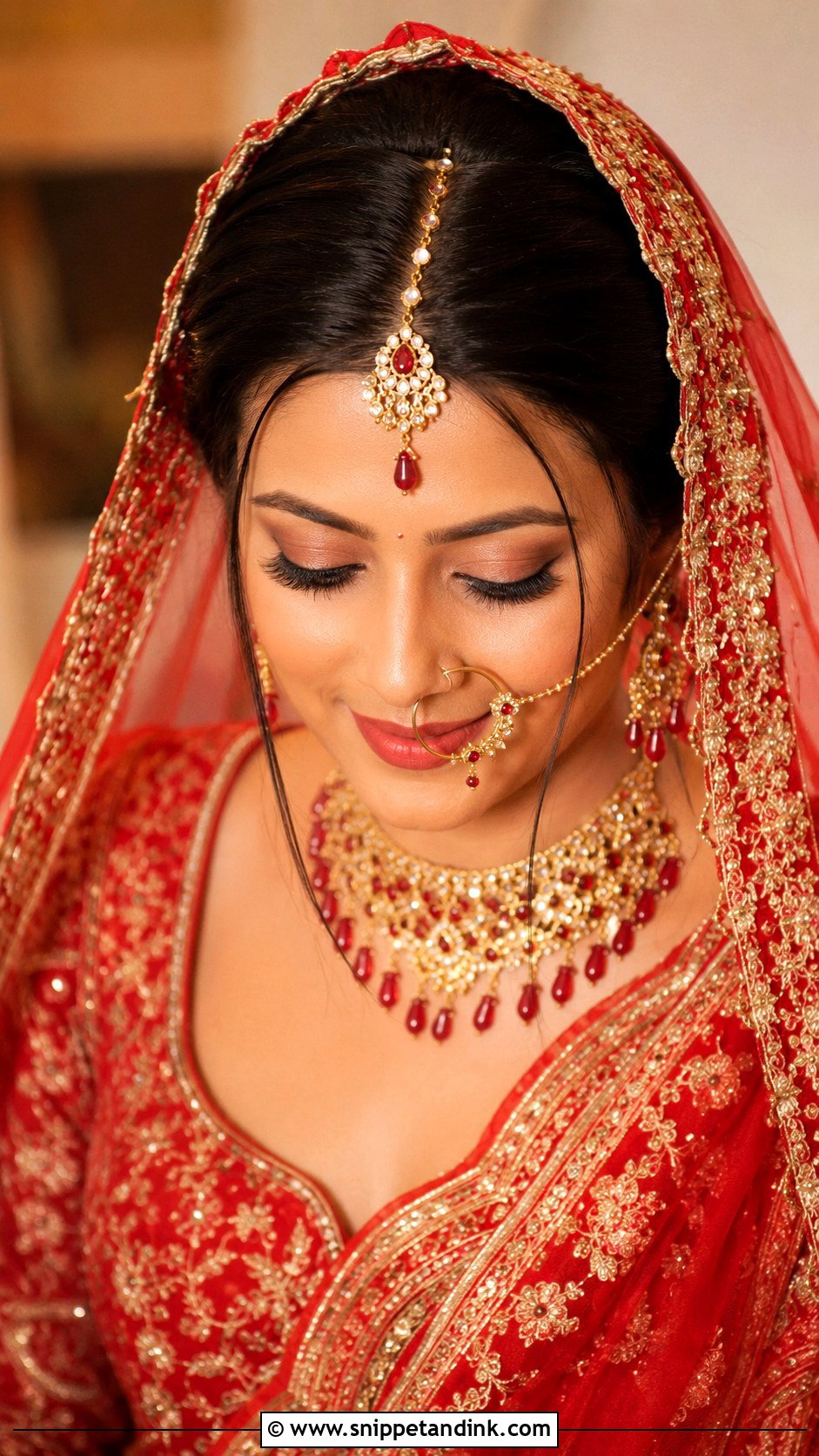 Indian Straight Hair With Dupatta - Snippet and Ink - 20 Indian Straight Hair Styles for Wedding