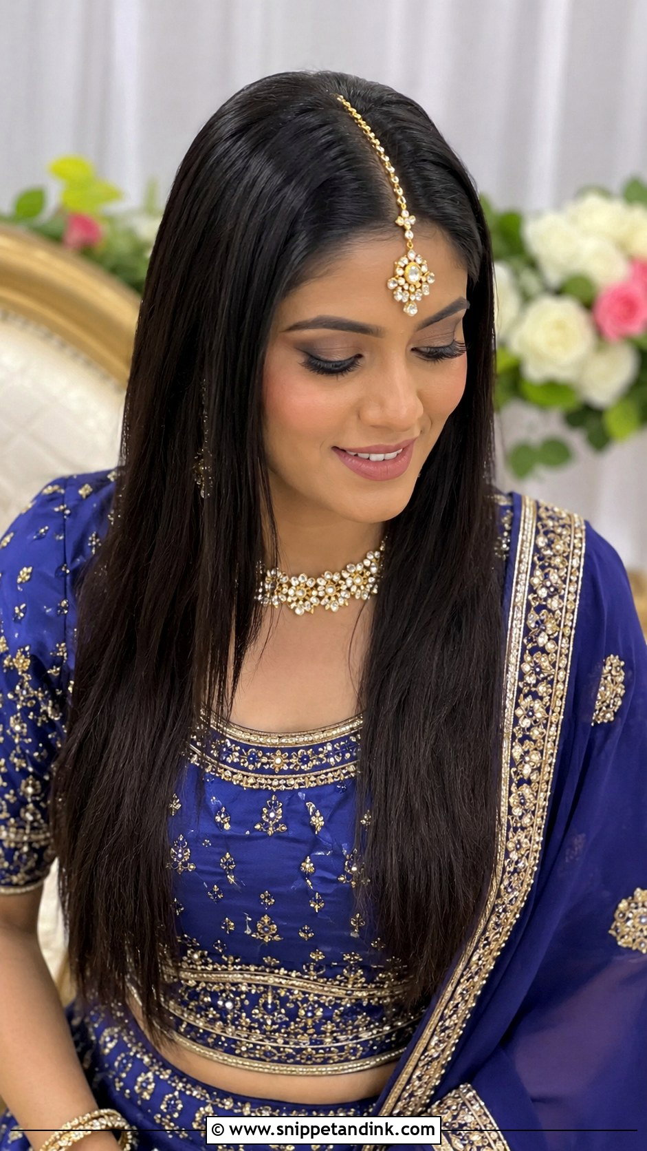 Indian Straight Hair With Hair Chain - Snippet and Ink - 20 Indian Straight Hair Styles for Wedding