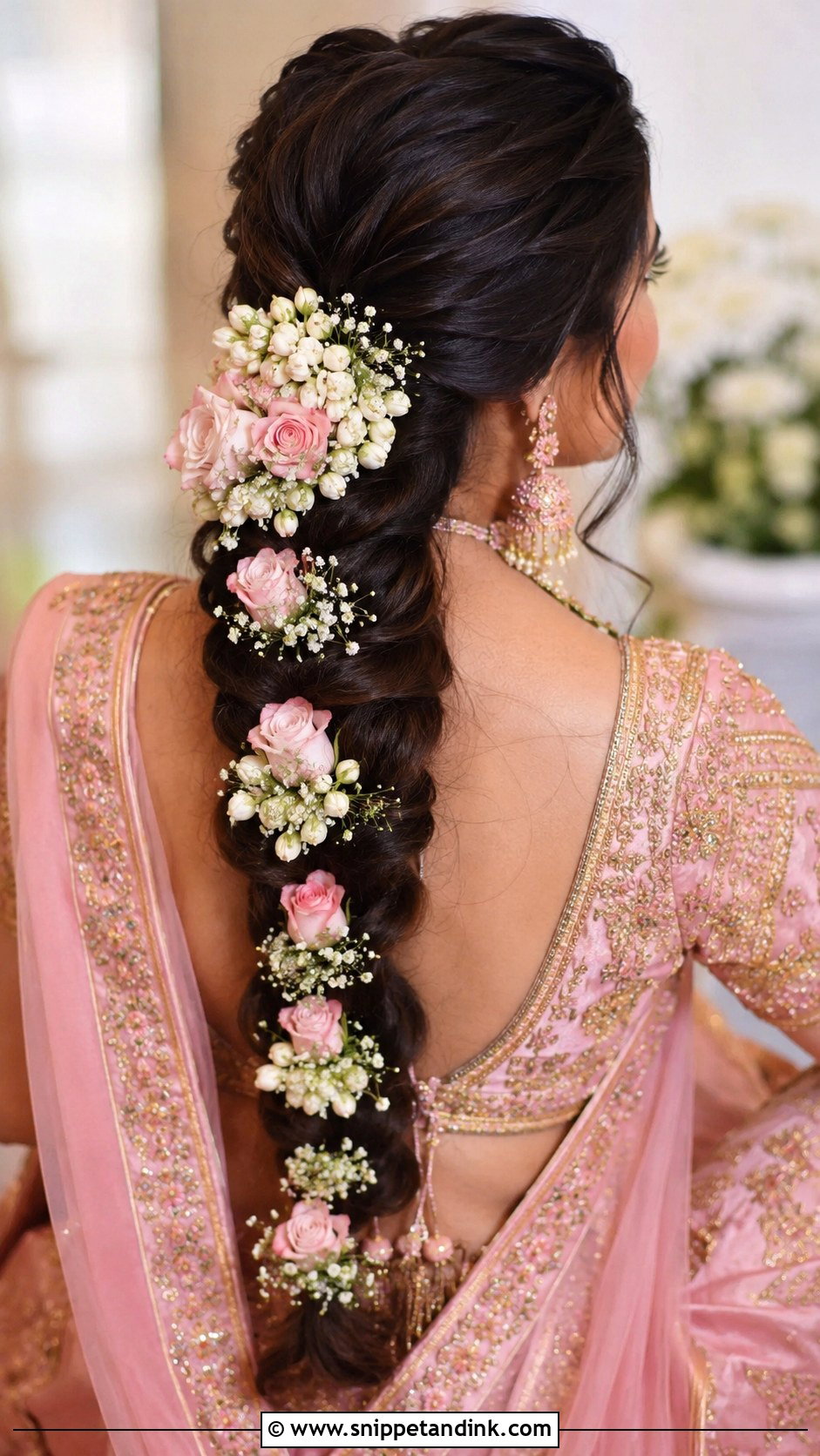 Indian Wedding Braid With Flowers - Snippet and Ink - 15 Indian Wedding Braid Hairstyles