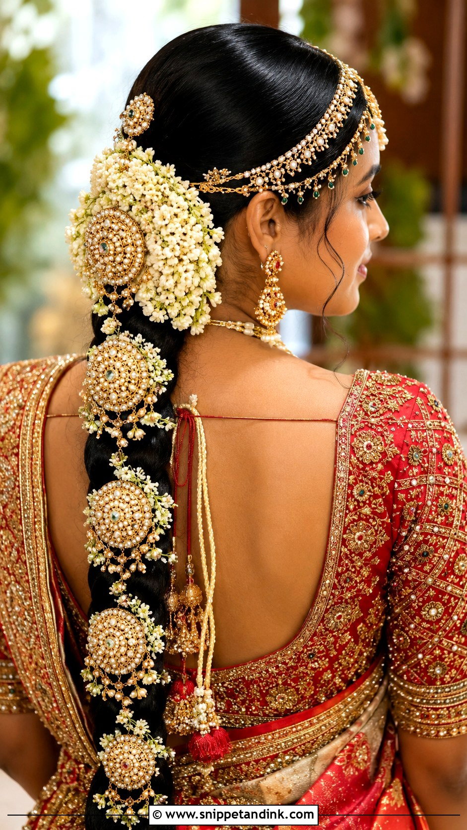 Indian Wedding Braid With Matha Patti - Snippet and Ink - 15 Indian Wedding Braid Hairstyles