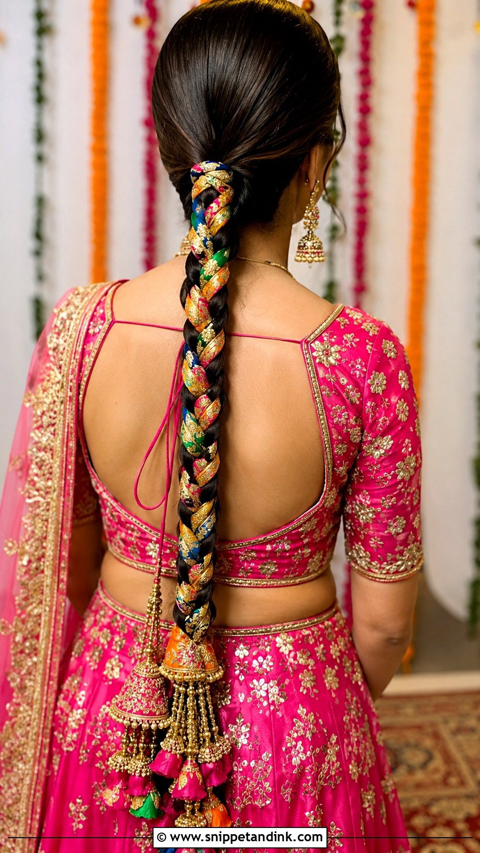 Indian Wedding Braid With Paranda - Snippet and Ink - 15 Indian Wedding Braid Hairstyles
