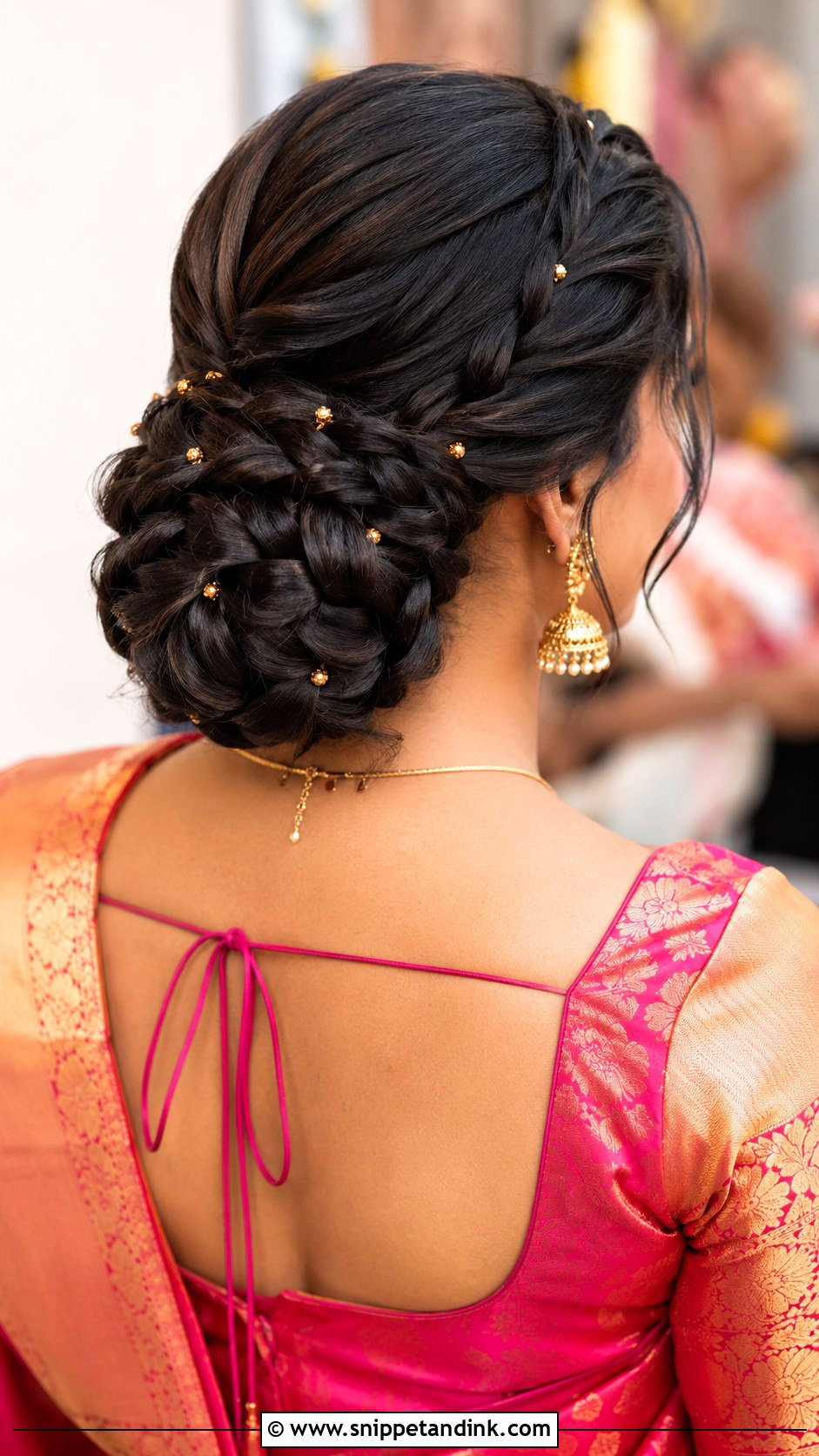 Indian Wedding Braided Bun - Snippet and Ink - 15 Indian Wedding Function Hairstyles