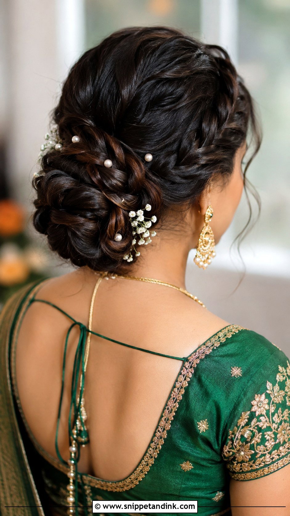 Indian Wedding Braided Bun - Snippet and Ink - 15 Indian Wedding Hair Bun Ideas