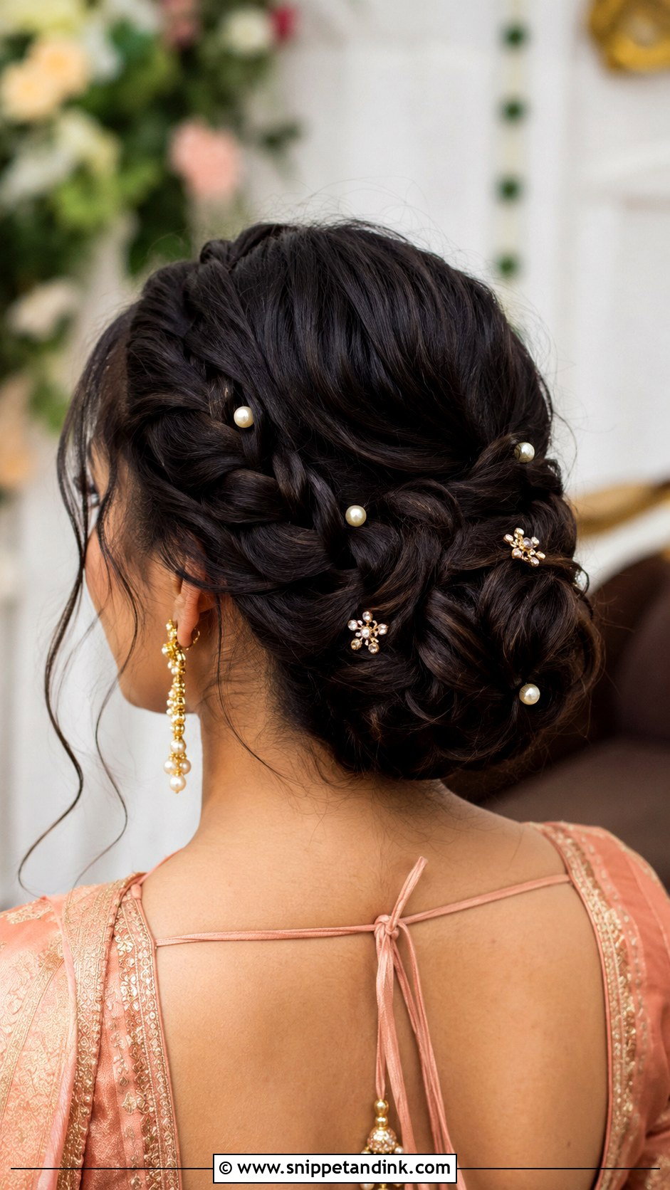 Indian Wedding Braided Bun - Snippet and Ink - 20 Indian Marriage Hair Styles