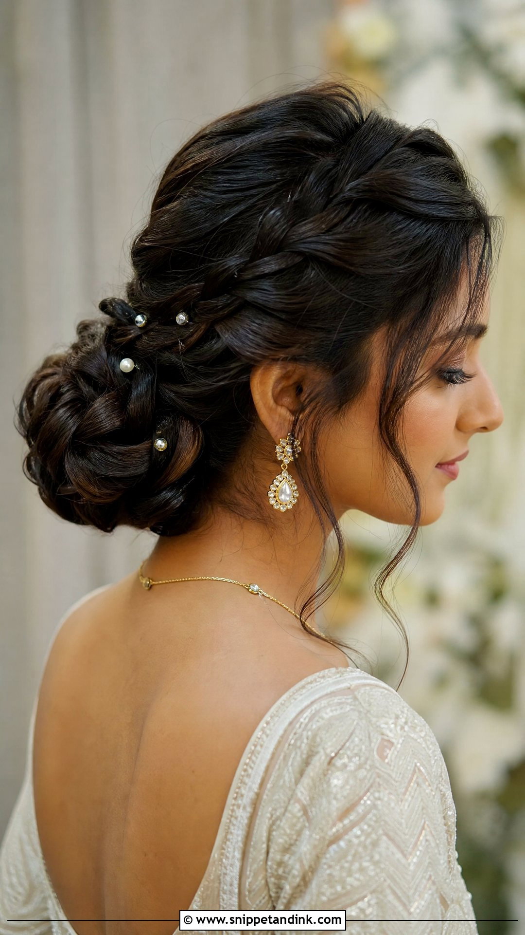 Indian Wedding Braided Bun - Snippet and Ink - 20 Simple Indian Wedding Hairstyles
