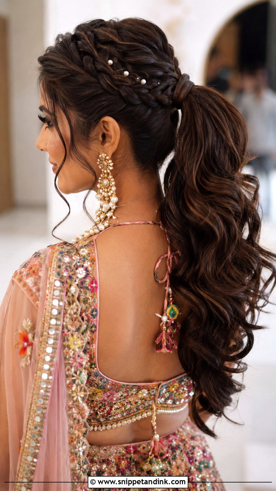 Indian Wedding Braided High Pony - Snippet and Ink - 15 Indian Wedding High Pony Hairstyles