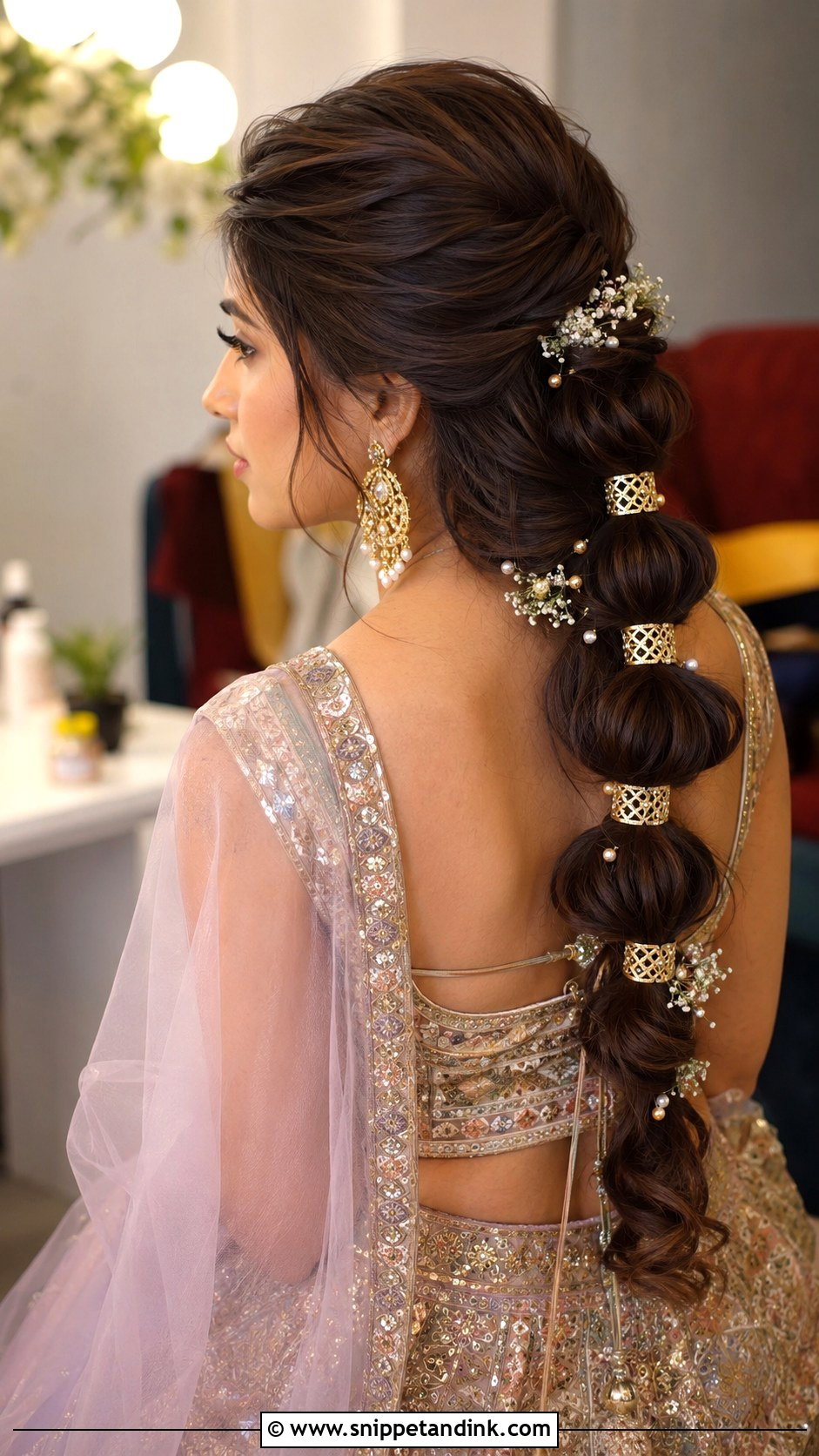 Indian Wedding Bubble Braid - Snippet and Ink - 15 Indian Wedding Braid Hairstyles