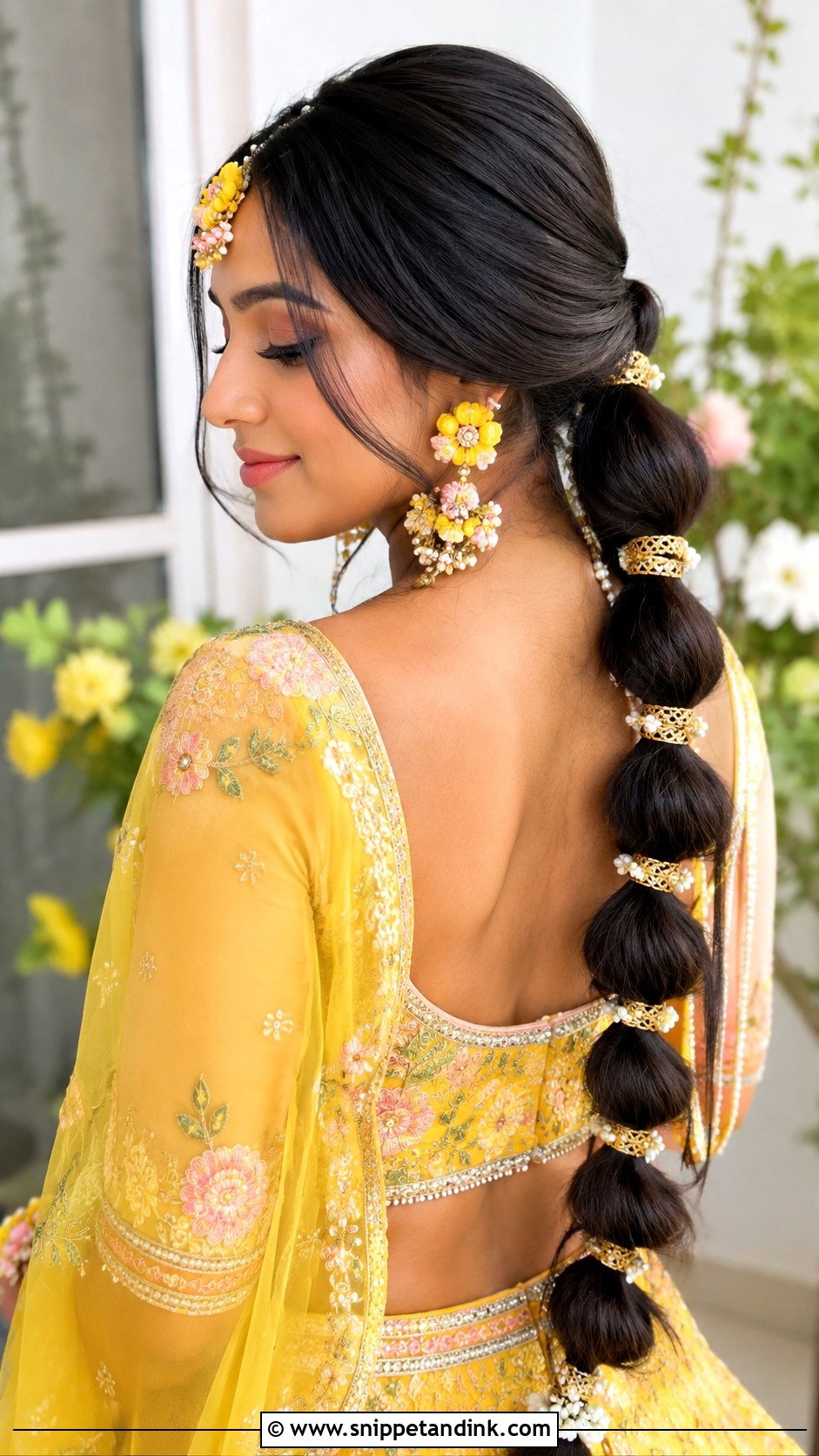 Indian Wedding Bubble Braid - Snippet and Ink - 15 Indian Weddings Hairstyles