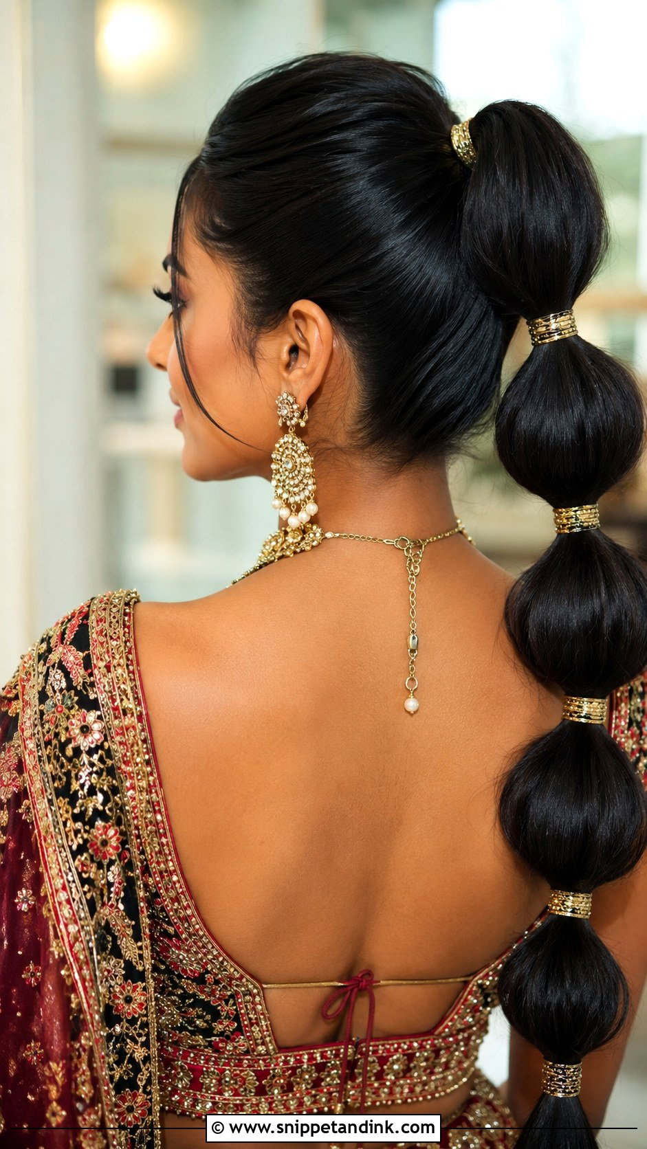 Indian Wedding Bubble High Pony - Snippet and Ink - 15 Indian Wedding High Pony Hairstyles