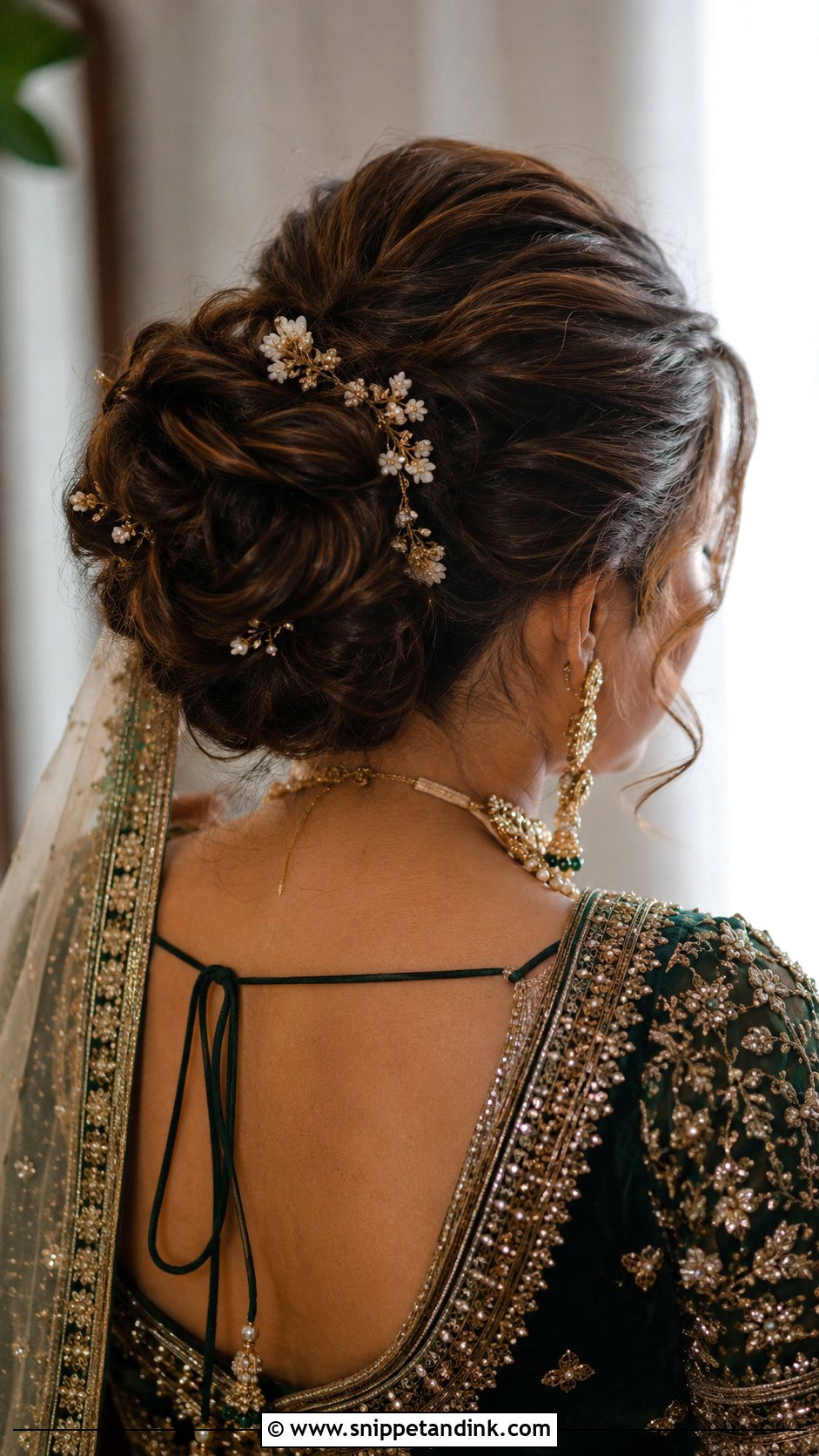 Indian Wedding Bun For Lehenga - Snippet and Ink - 15 Indian Wedding Hair Bun Ideas
