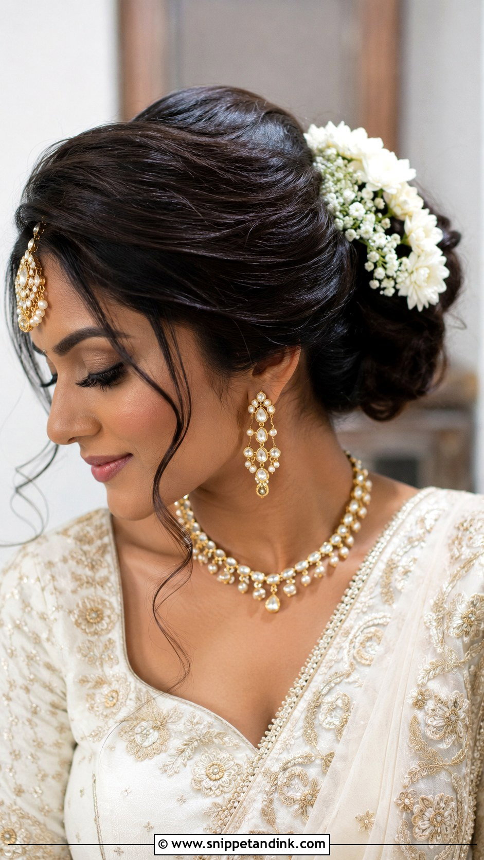 Indian Wedding Bun For Round Face - Snippet and Ink - 15 Round Face Wedding Hair Ideas