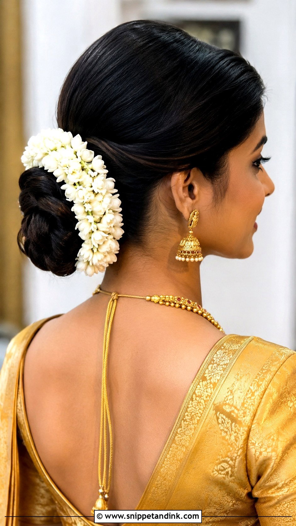 Indian Wedding Bun For Saree - Snippet and Ink - 15 Indian Wedding Hair Bun Ideas