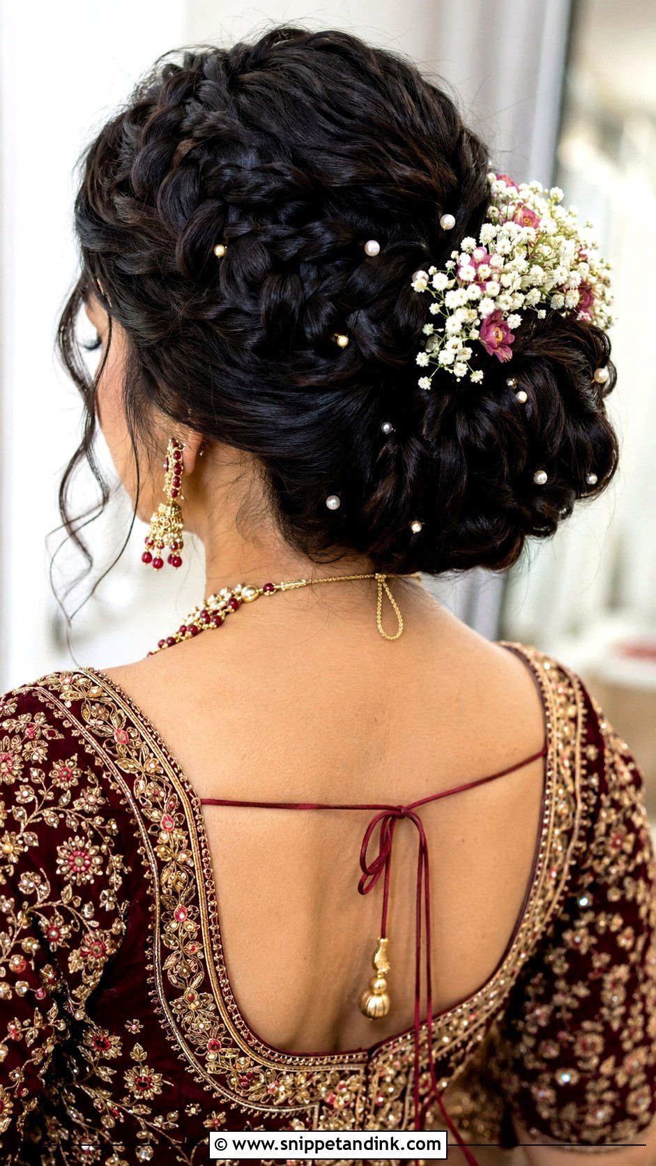 Indian Wedding Crown Braid Bun - Snippet and Ink - 15 Indian Hairstyles for Women Wedding