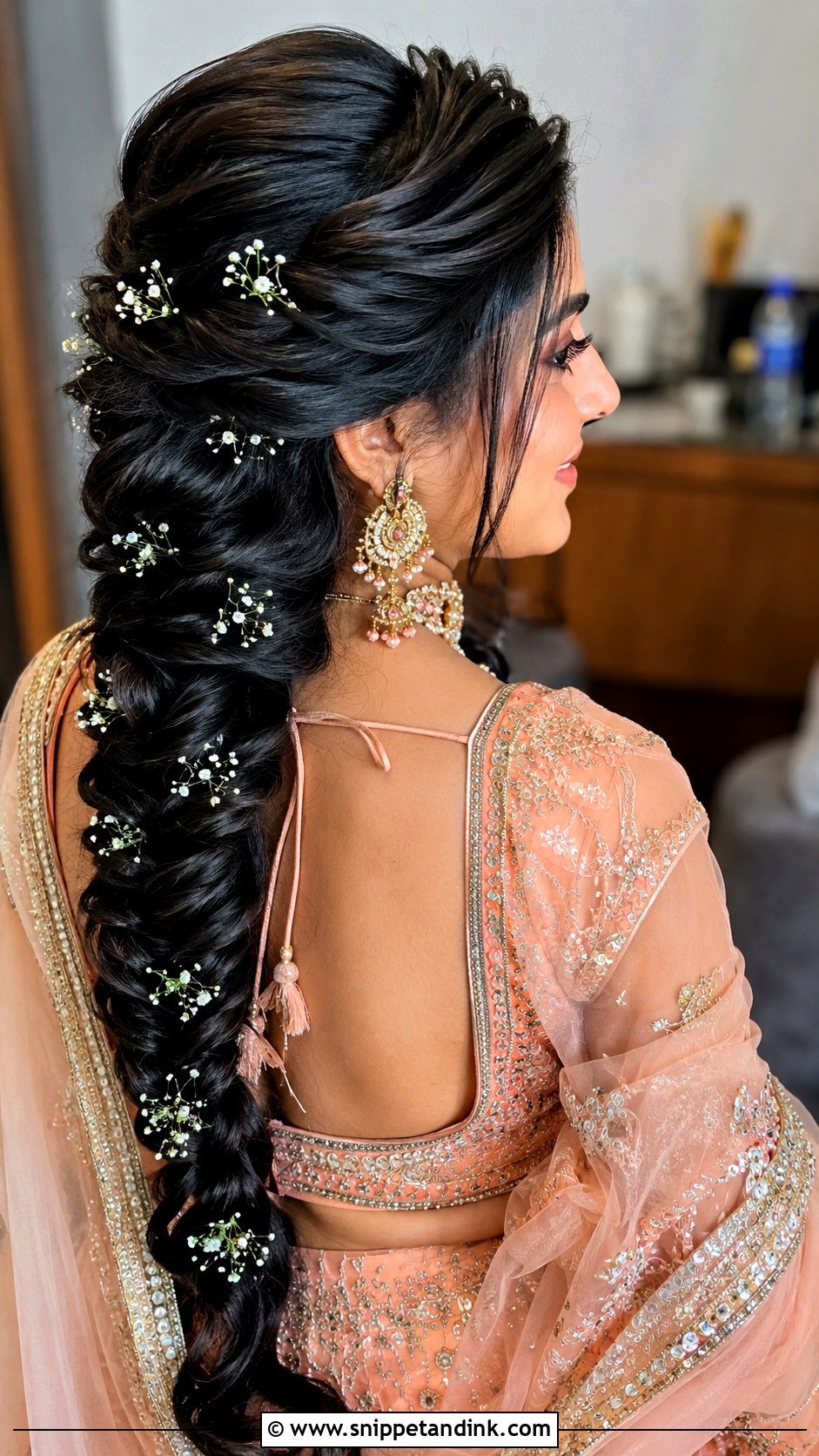 Indian Wedding Fishtail Braid Long Hair - Snippet and Ink - 15 Long Hairstyles Indian Wedding