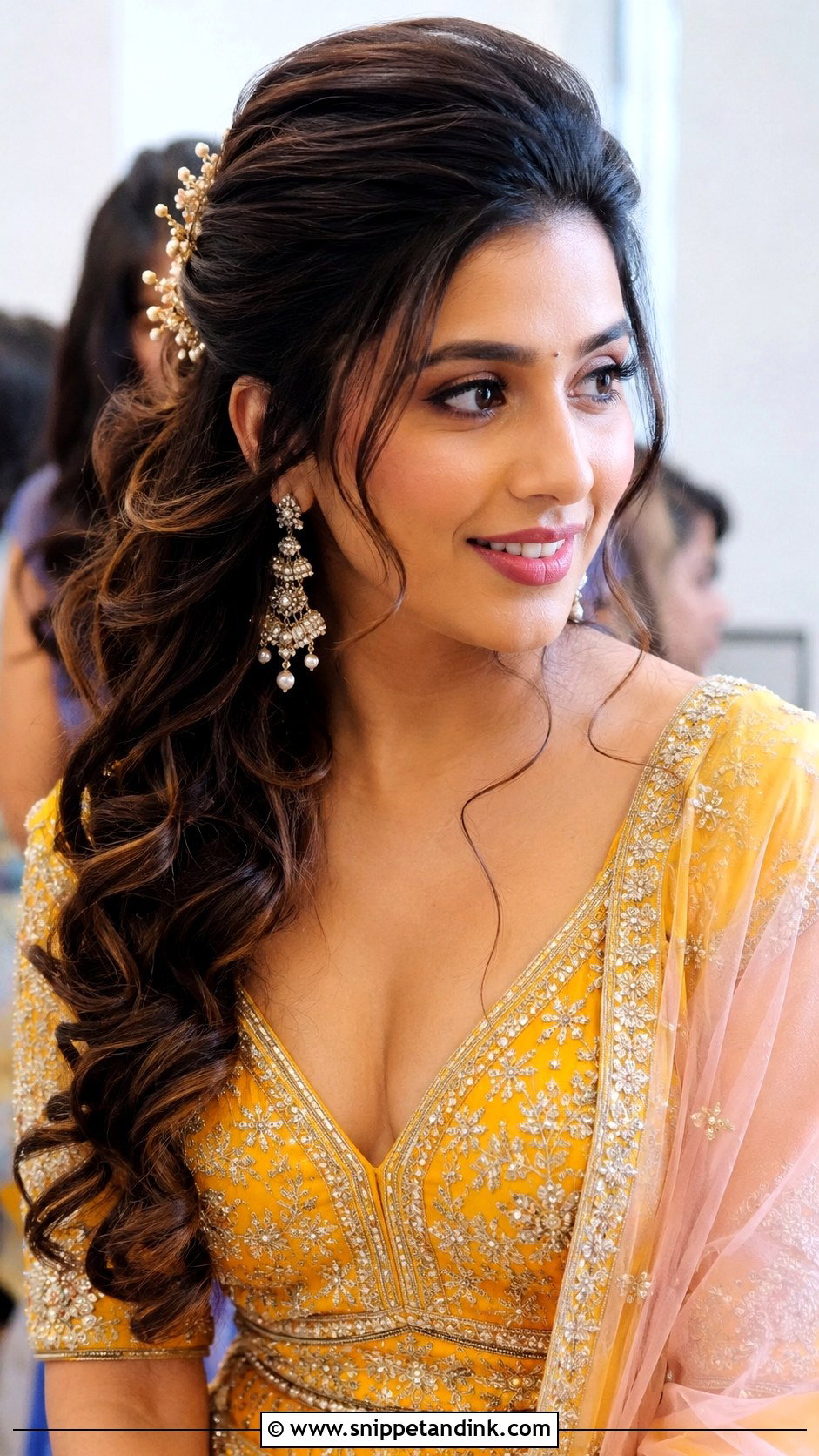 Indian Wedding Front Puff Hairstyle - Snippet and Ink - 15 Indian Wedding Function Hairstyles