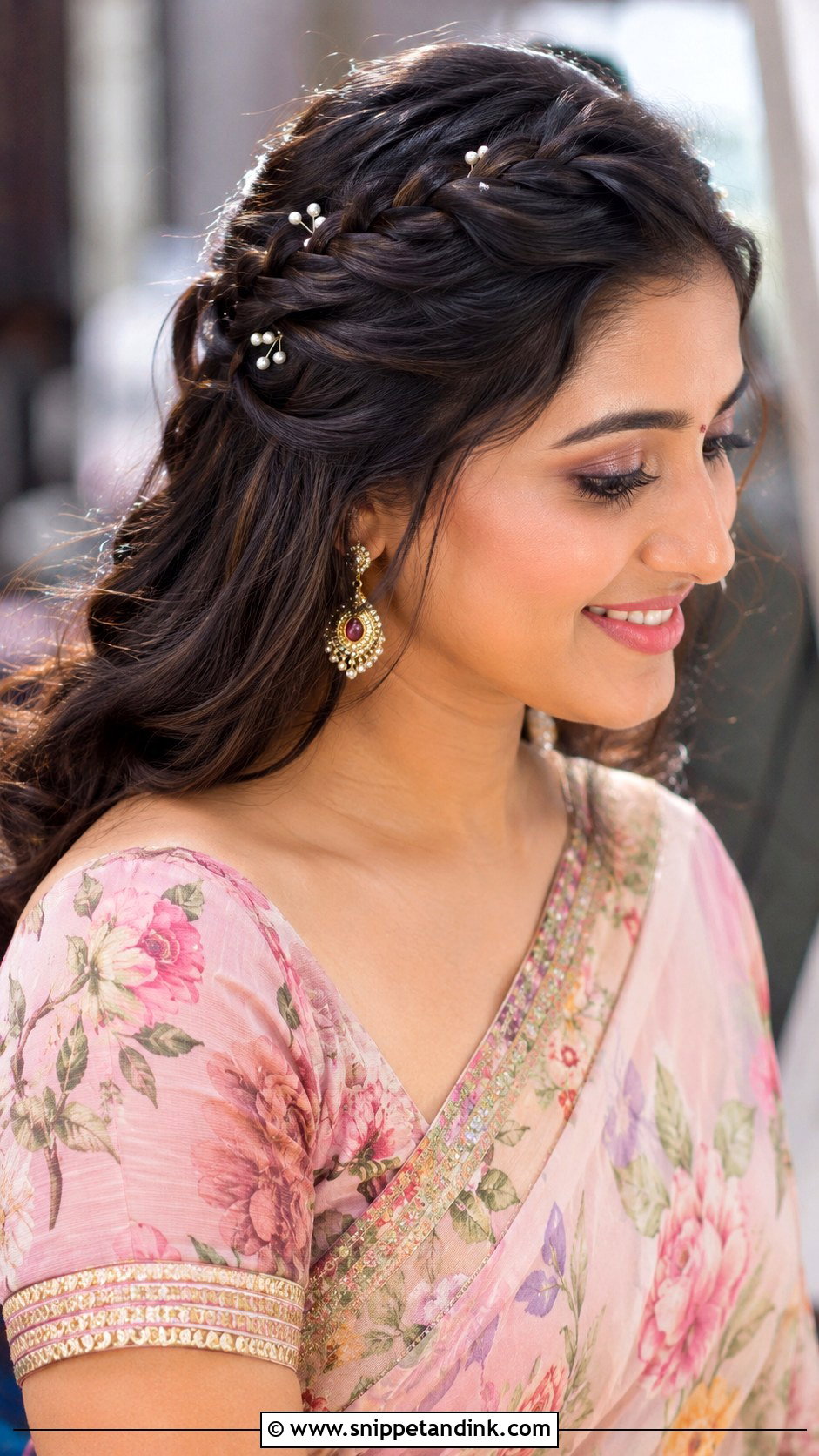 Indian Wedding Guest Crown Braid - Snippet and Ink - 20 Indian Wedding Guest Hair Ideas