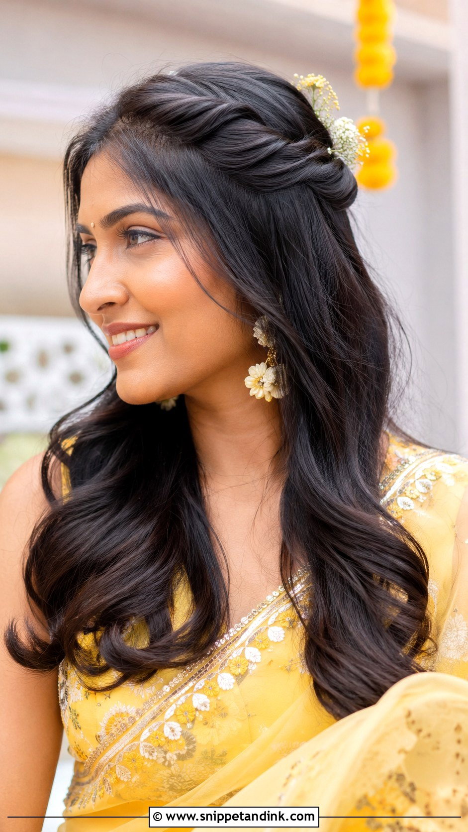 Indian Wedding Guest Front Twist Hair - Snippet and Ink - 20 Indian Wedding Guest Hair Ideas