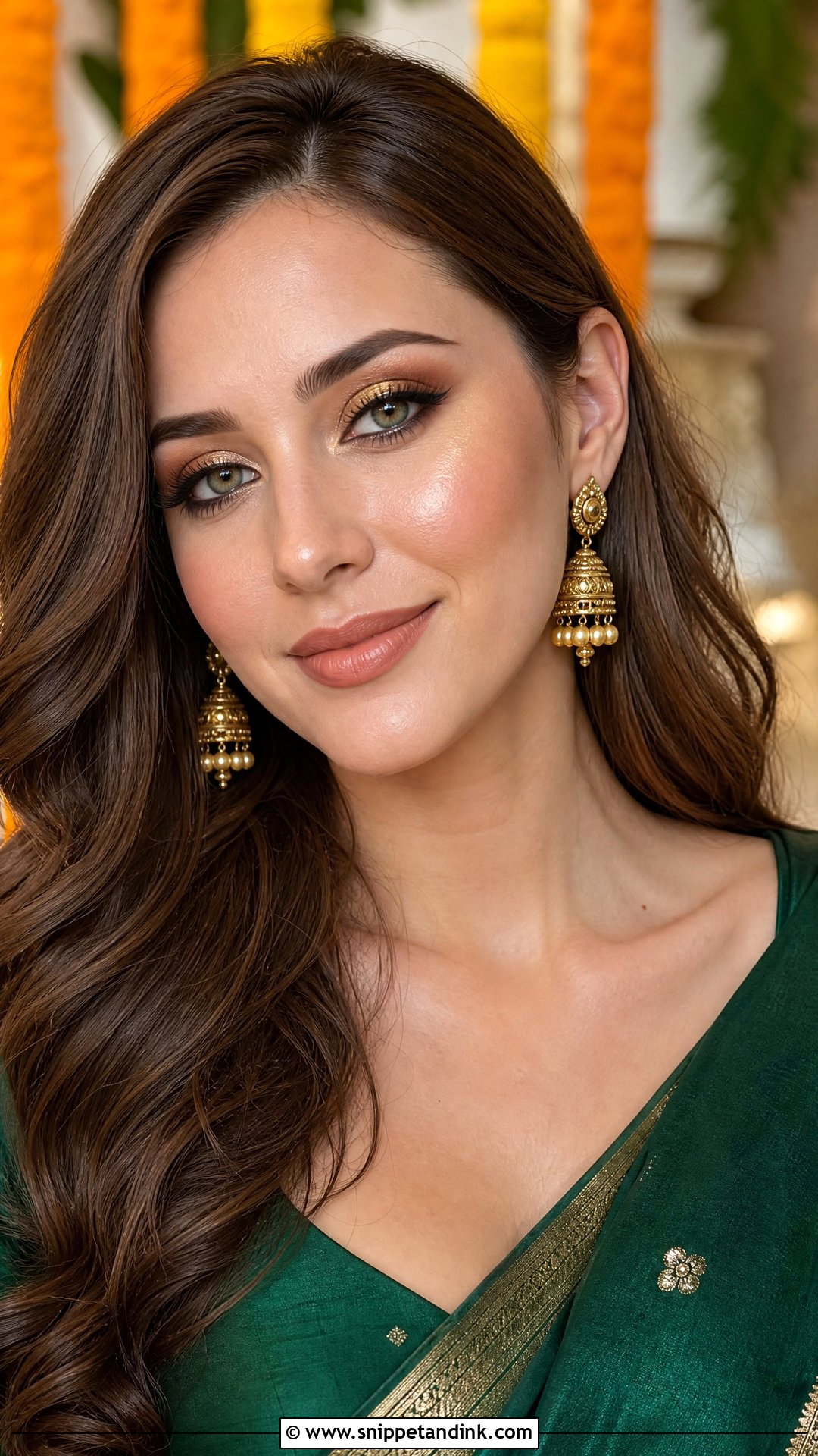 Indian Wedding Guest Gold Eye Makeup - Snippet and Ink - 20 Indian Wedding Guest Makeup Look Ideas