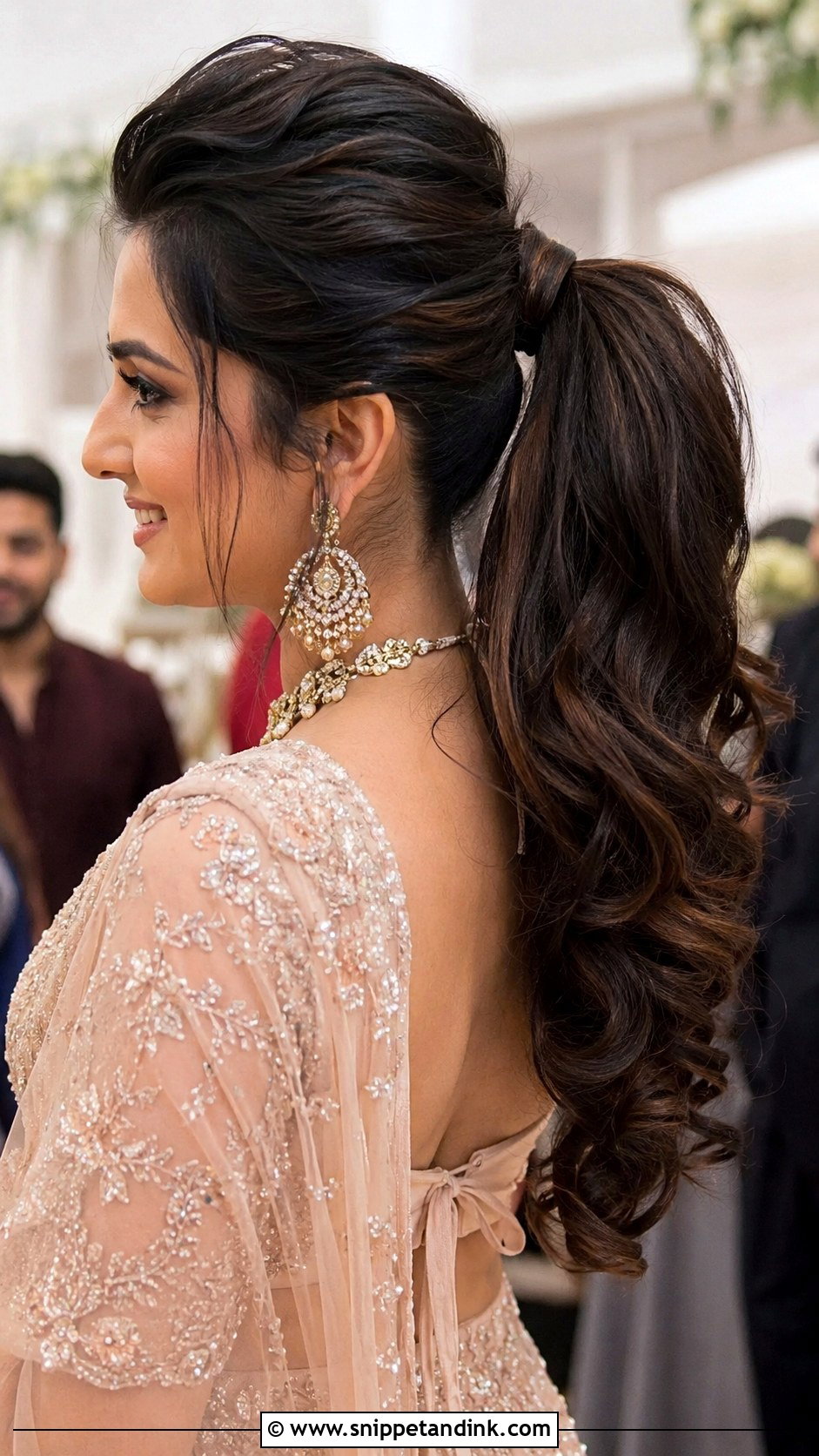 Indian Wedding Guest High Ponytail - Snippet and Ink - 20 Indian Wedding Guest Hair Ideas