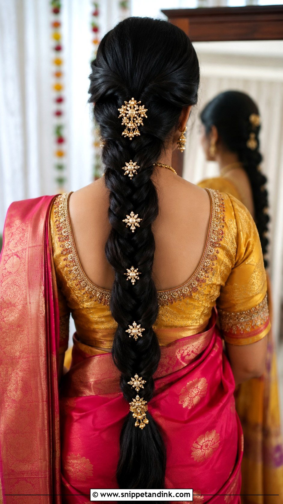 Indian Wedding Guest Long Braid - Snippet and Ink - 20 Indian Wedding Guest Hair Ideas