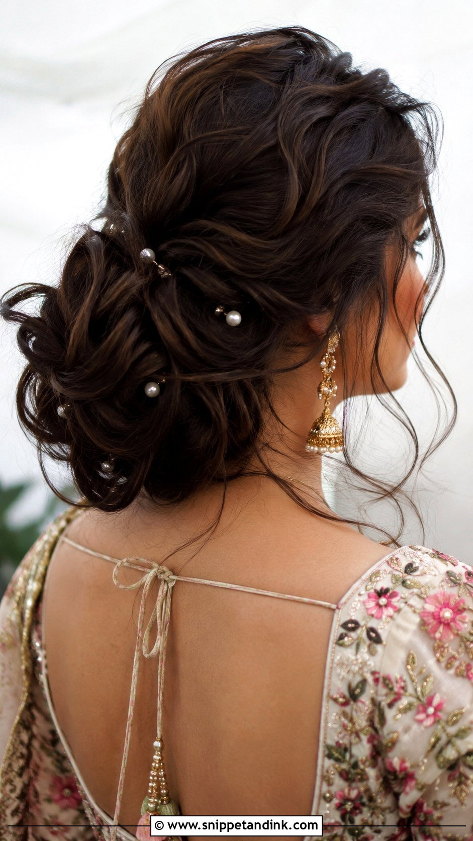 Indian Wedding Guest Messy Bun - Snippet and Ink - 20 Indian Wedding Guest Hair Ideas