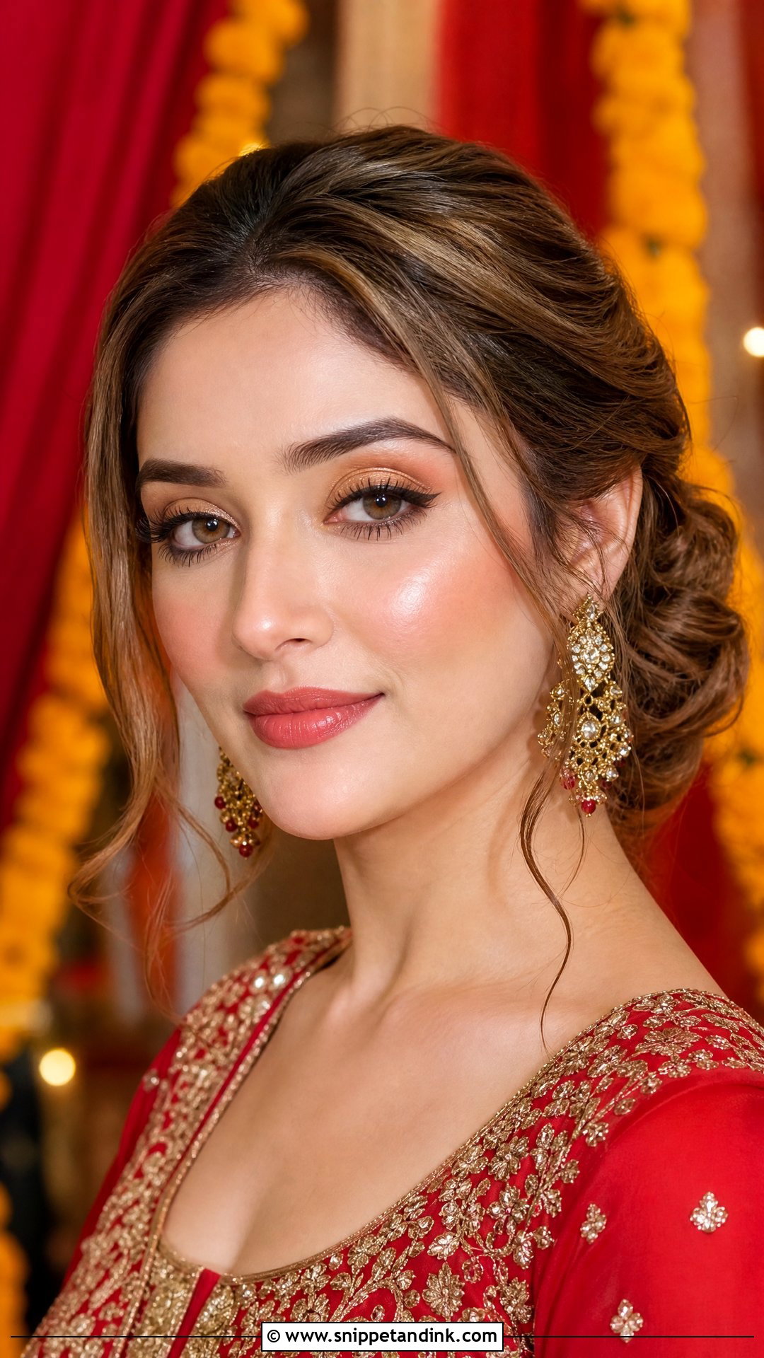 Indian Wedding Guest Red Outfit Makeup - Snippet and Ink - 20 Indian Wedding Guest Makeup Look Ideas