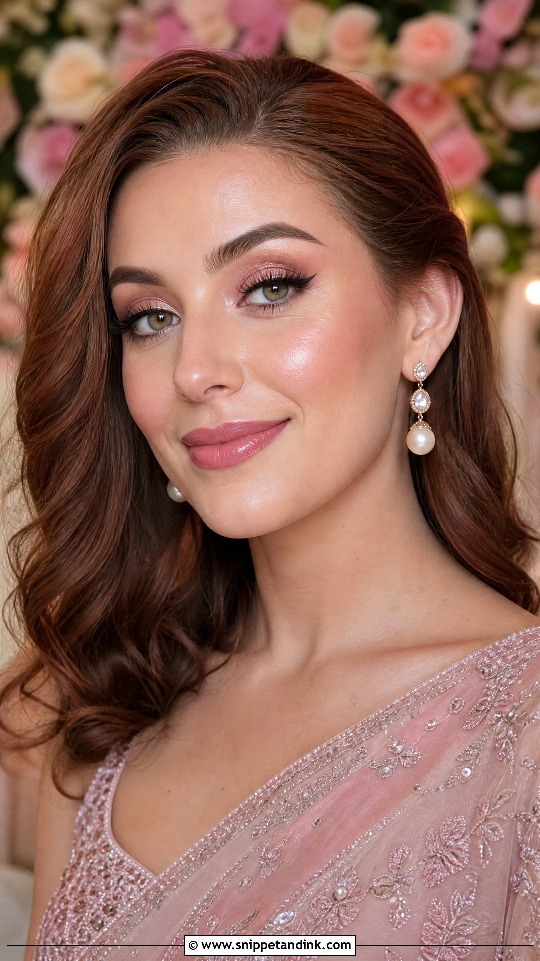Indian Wedding Guest Rose Gold Makeup - Snippet and Ink - 20 Indian Wedding Guest Makeup Look Ideas