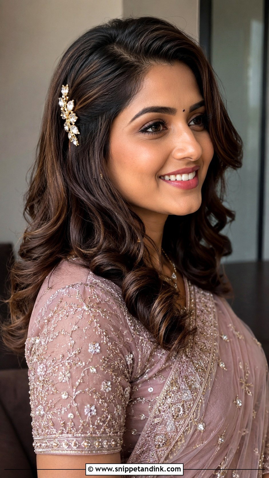 Indian Wedding Guest Soft Curls - Snippet and Ink - 20 Indian Wedding Guest Hair Ideas