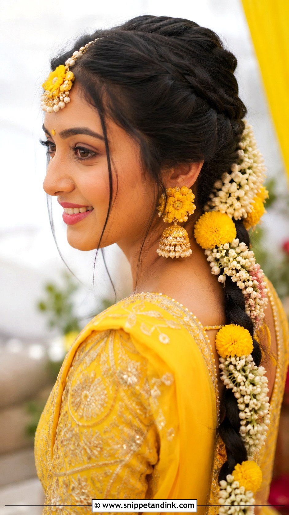 Indian Wedding Haldi Hairstyle - Snippet and Ink - 15 Indian Wedding Function Hairstyles