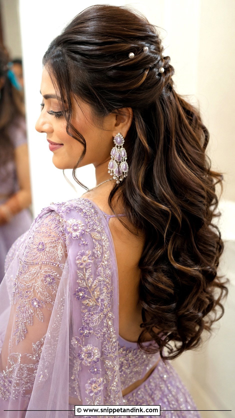 Indian Wedding Half Up Half Down Hair - Snippet and Ink - 15 Indian Hairstyle for Marriage Ideas