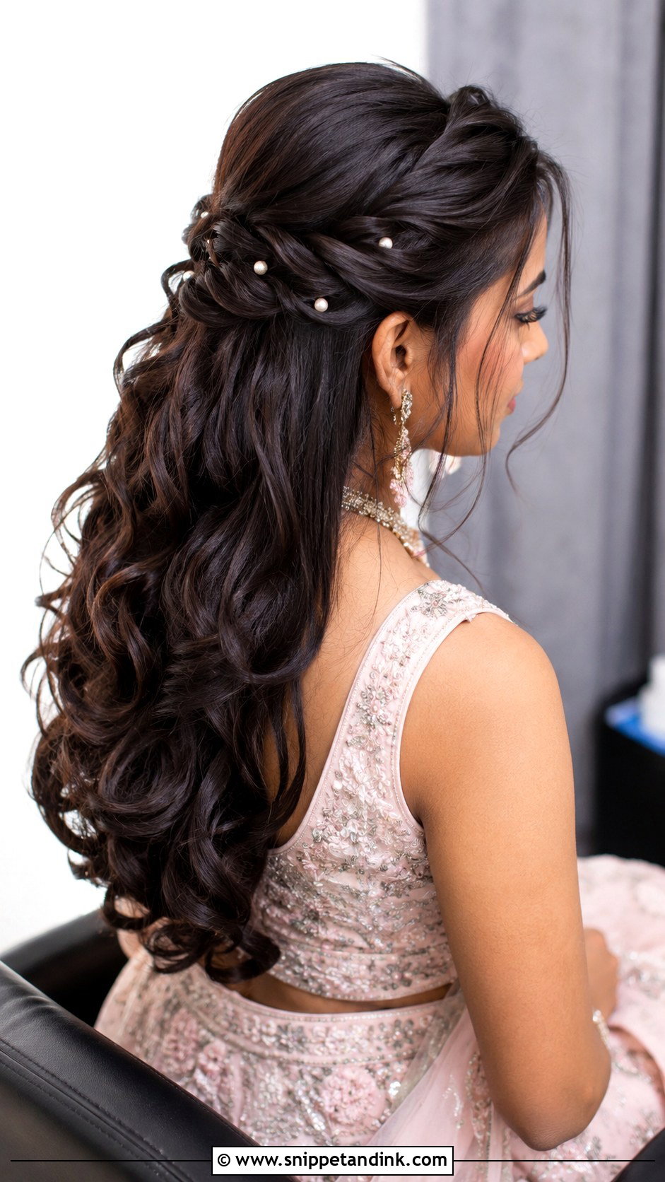 Indian Wedding Half Up Half Down Hair - Snippet and Ink - 15 Indian Hairstyles for Women Wedding