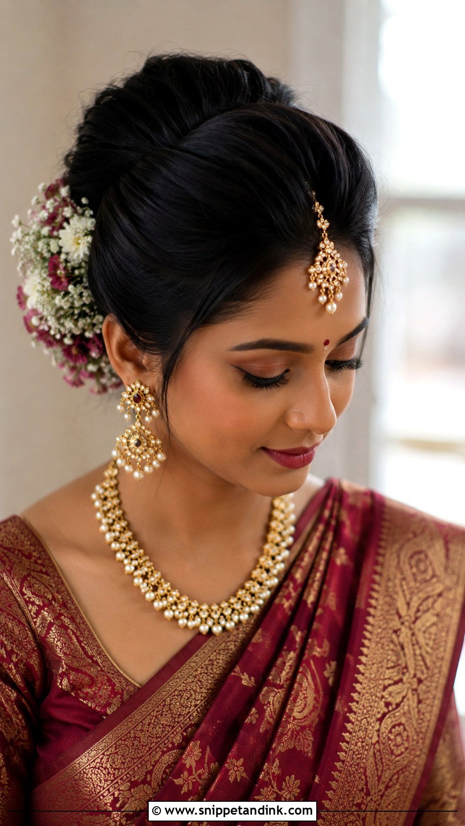 Indian Wedding High Bun - Snippet and Ink - 15 Hair for Indian Wedding Ideas