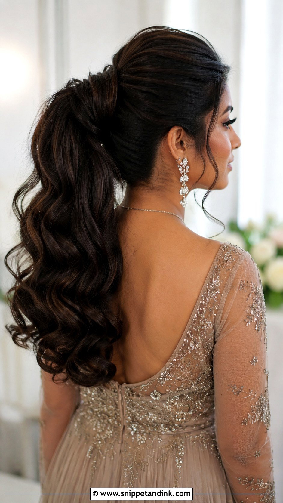 Indian Wedding High Pony With Loose Waves - Snippet and Ink - 15 Indian Wedding High Pony Hairstyles