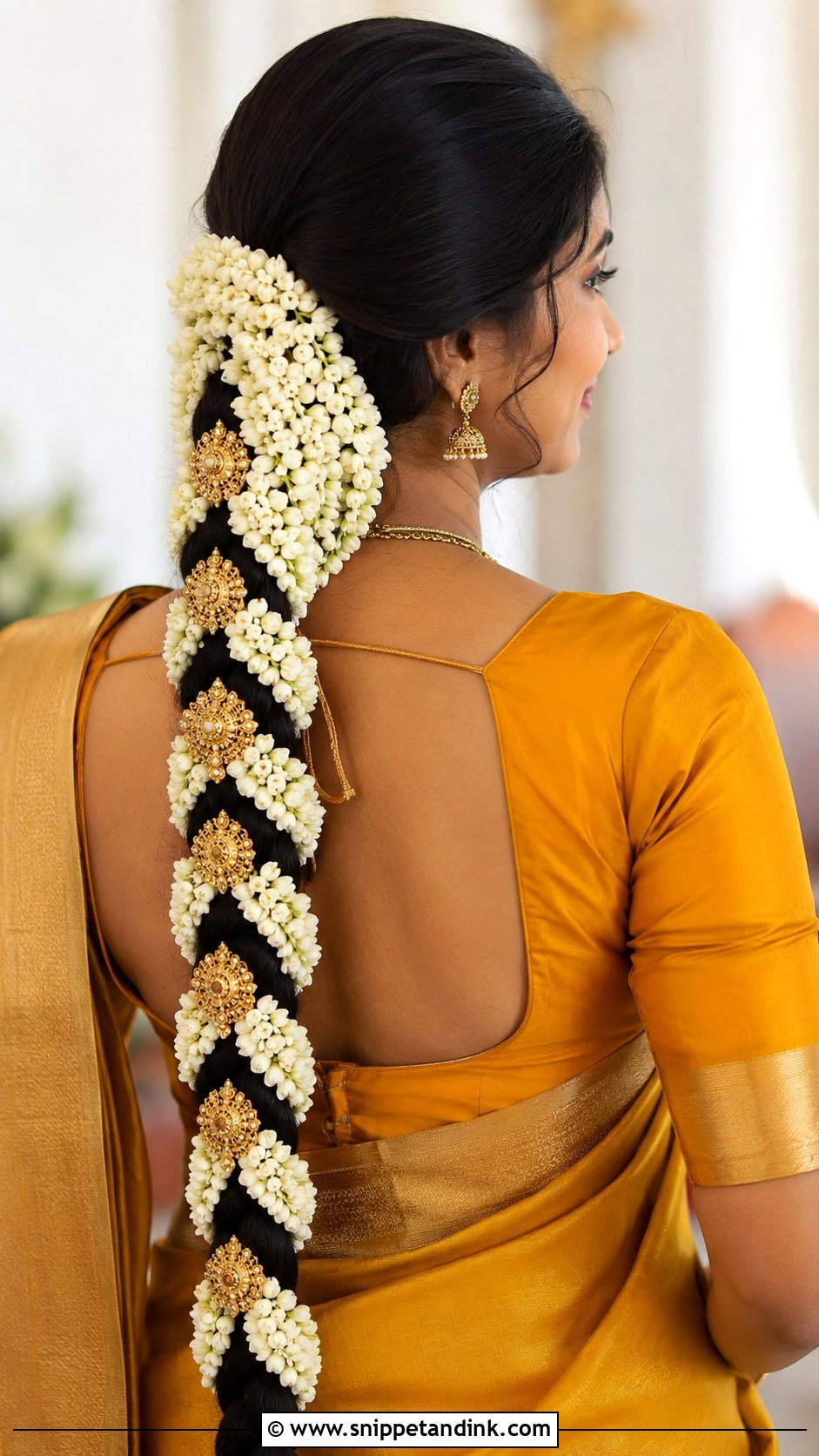 Indian Wedding Jasmine Braid - Snippet and Ink - 20 Indian Marriage Hair Styles