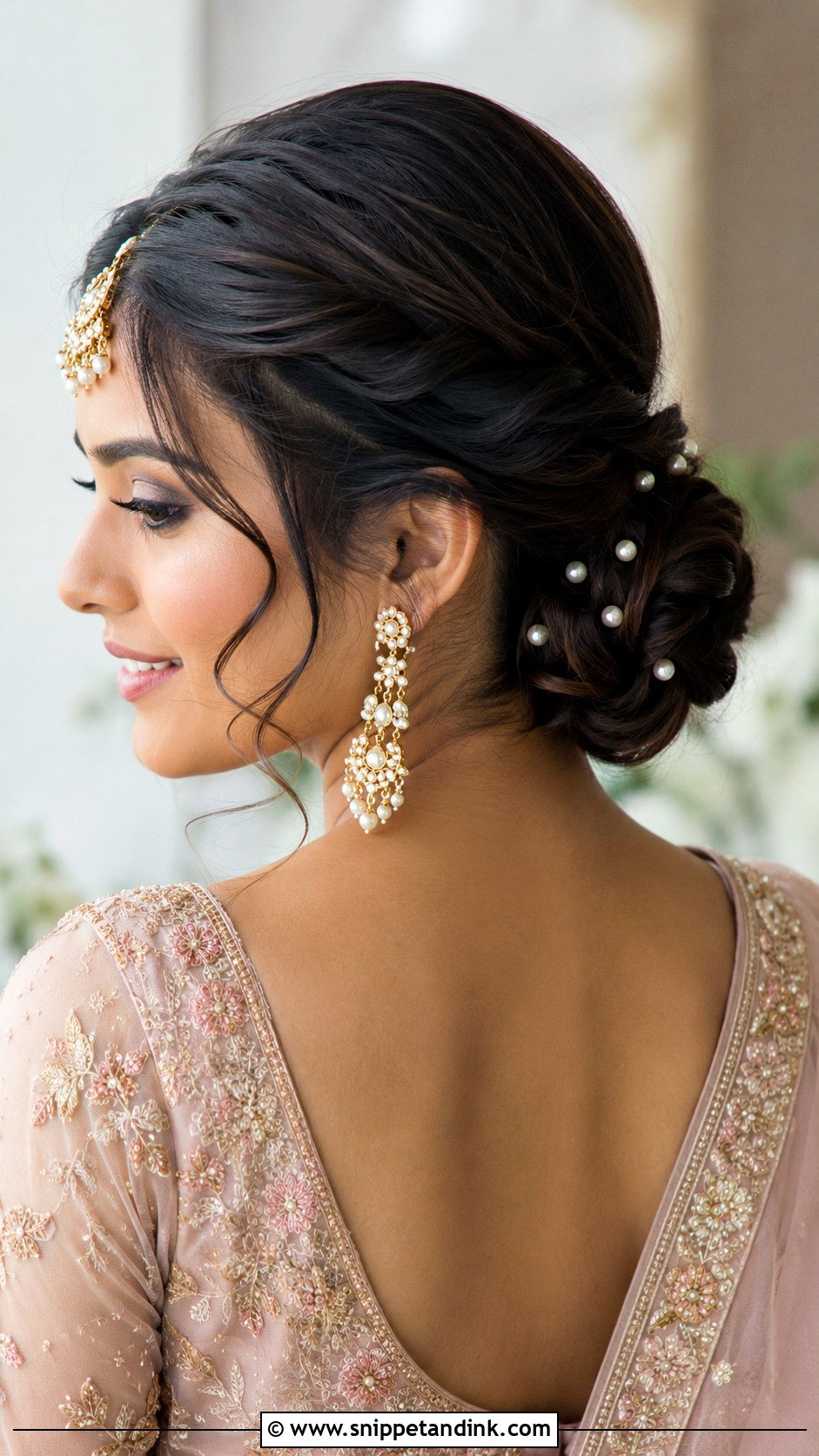 Indian Wedding Low Bun - Snippet and Ink - 15 Indian Marriage Hairstyles