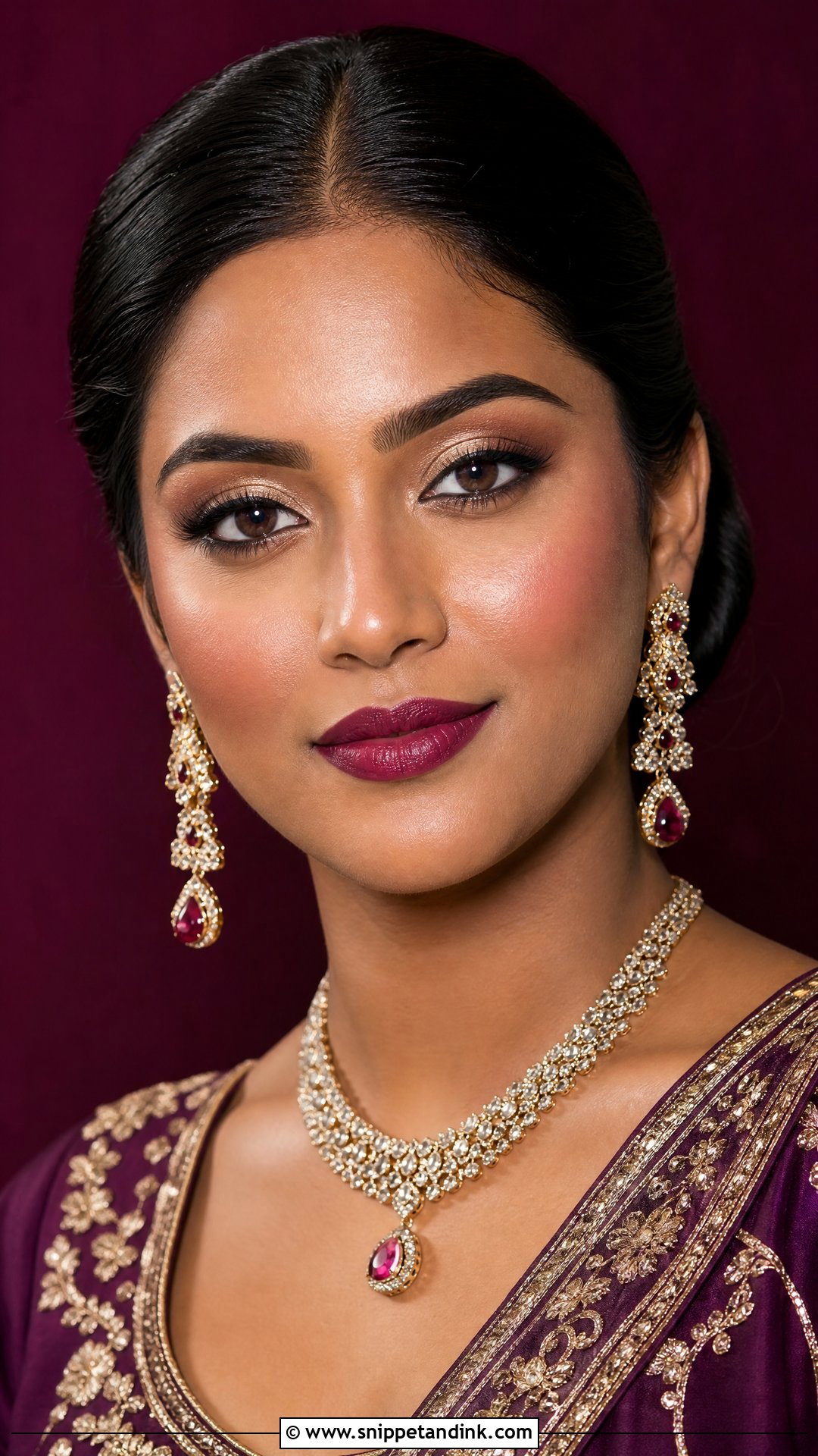 Indian Wedding Makeup With Berry Lip - Snippet and Ink - 20 Indian Wedding Makeup Looks
