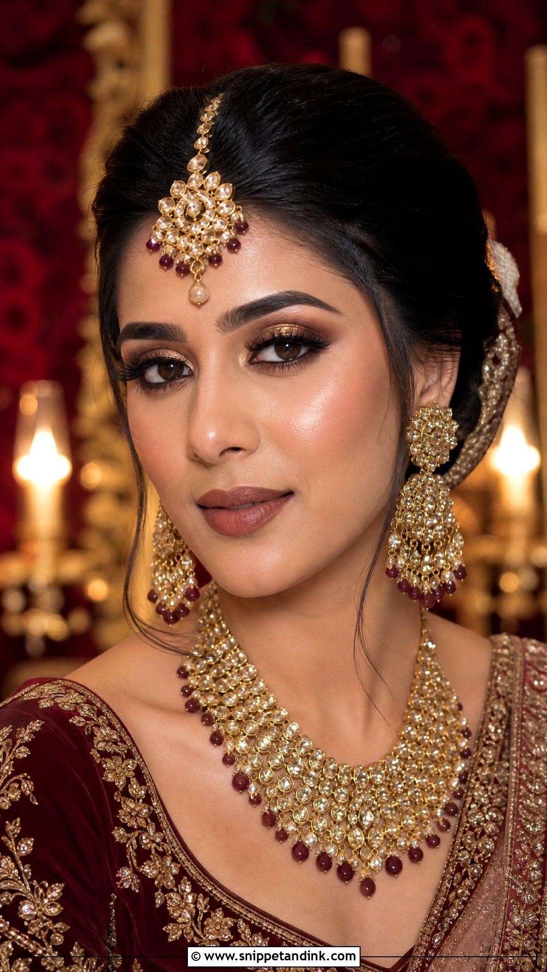Indian Wedding Makeup With Maroon Outfit - Snippet and Ink - 25 Indian Wedding Makeup Ideas