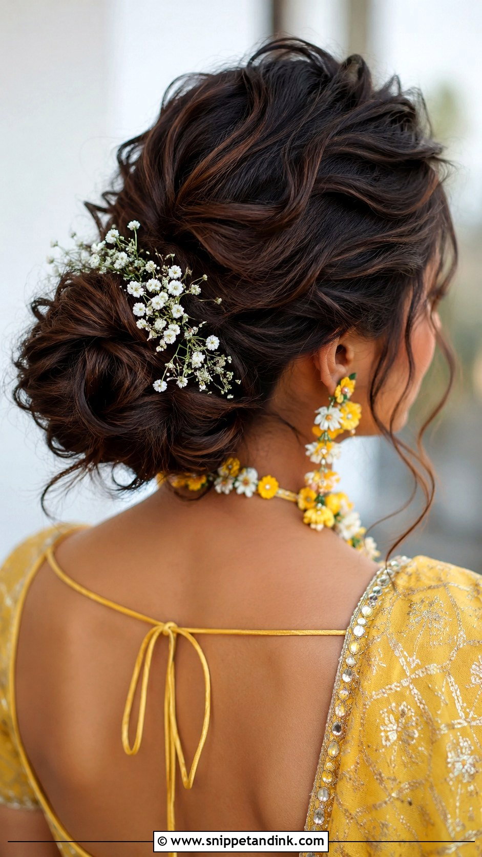 Indian Wedding Messy Bun - Snippet and Ink - 15 Hair for Indian Wedding Ideas