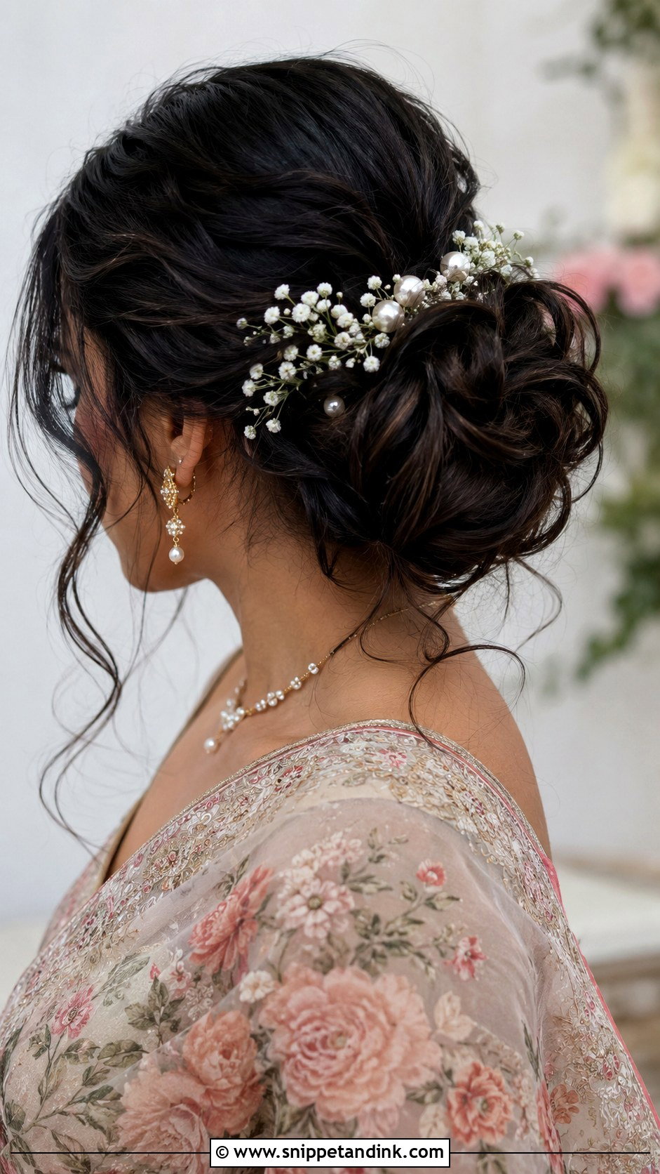 Indian Wedding Messy Bun - Snippet and Ink - 15 Indian Hairstyles for Women Wedding