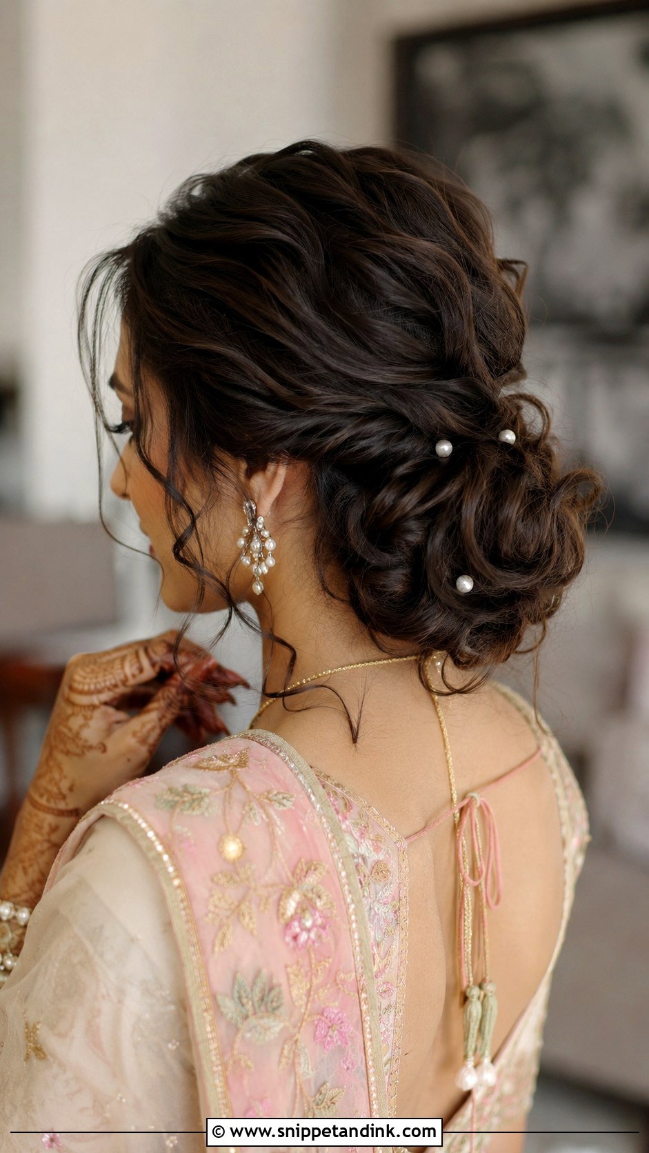 Indian Wedding Messy Bun - Snippet and Ink - 15 Indian Wedding Function Hairstyles