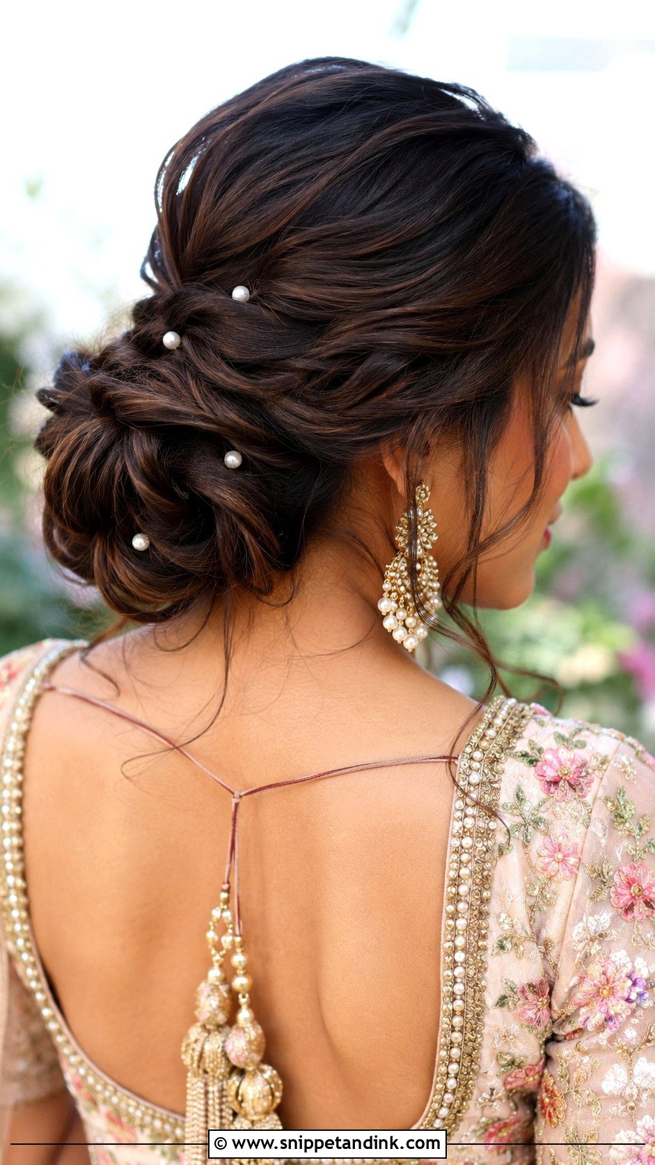 Indian Wedding Messy Bun - Snippet and Ink - 15 Indian Weddings Hairstyles