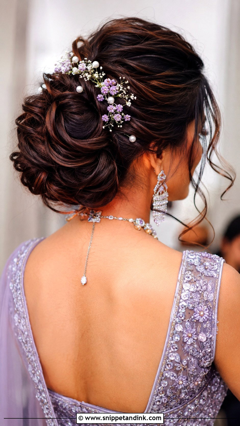 Indian Wedding Messy Bun - Snippet and Ink - 20 Indian Marriage Hair Styles