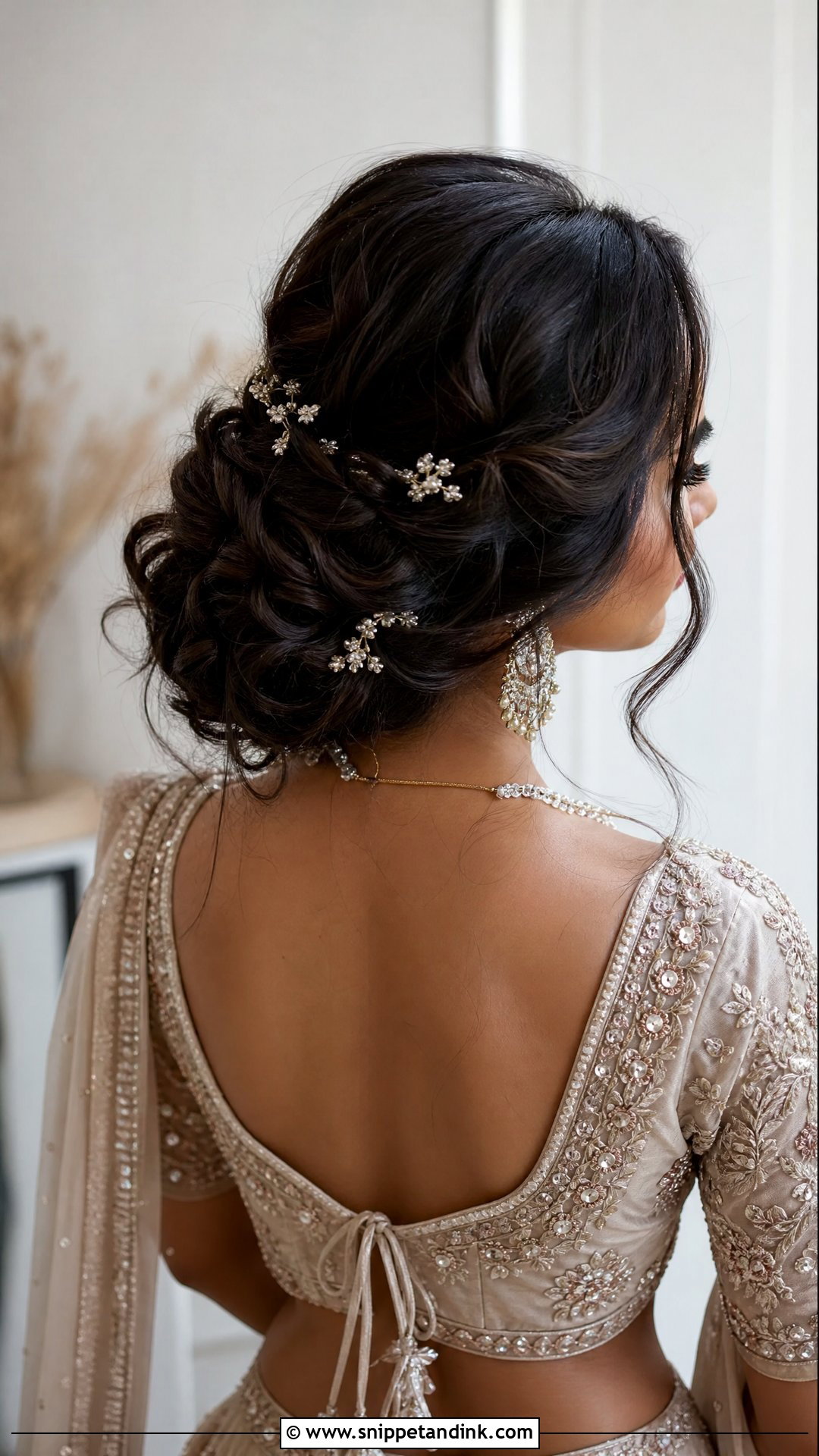 Indian Wedding Messy Bun - Snippet and Ink - 15 Easy Indian Wedding Hairstyles
