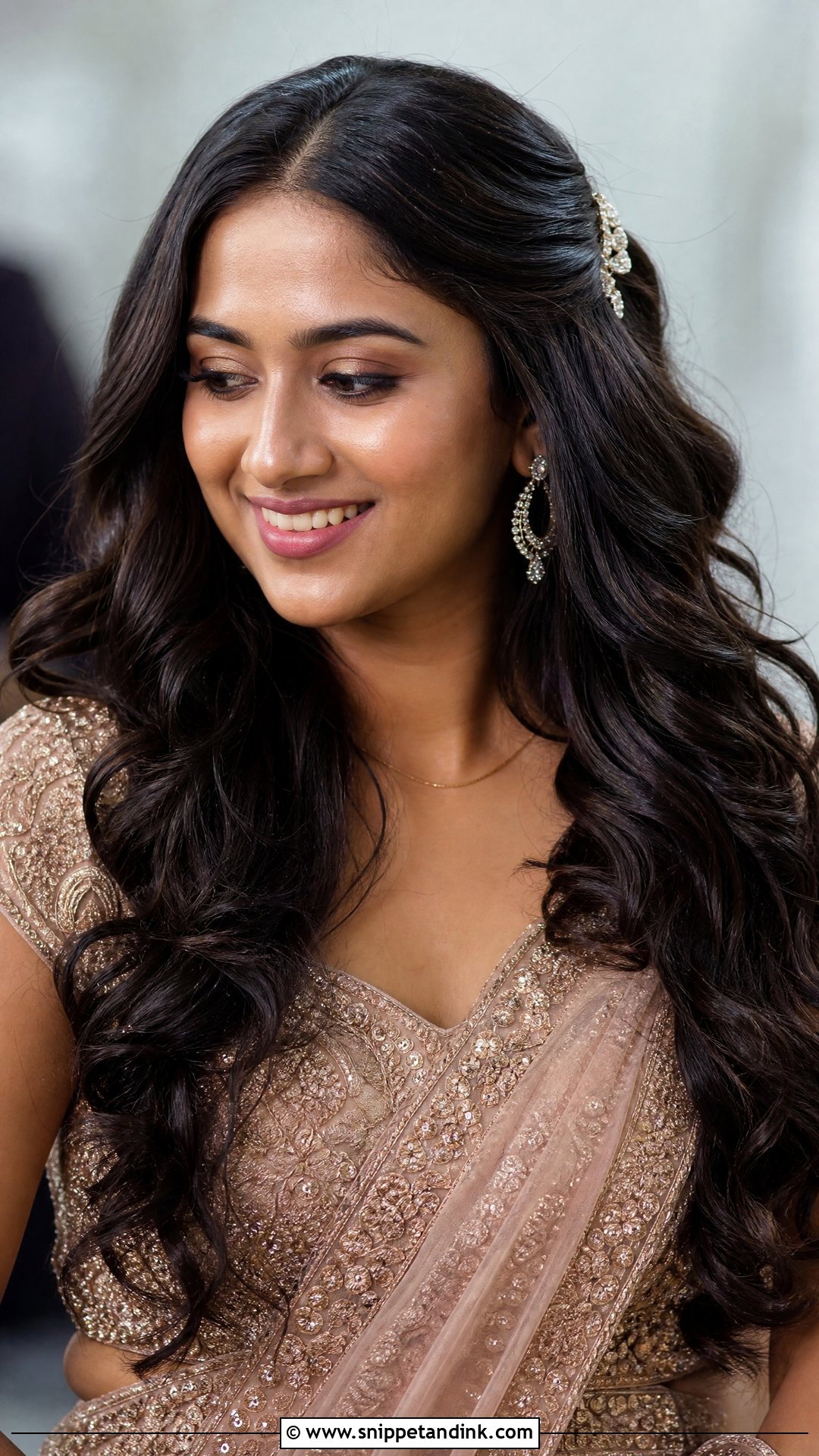 Indian Wedding Open Curls - Snippet and Ink - 15 Easy Indian Wedding Hairstyles