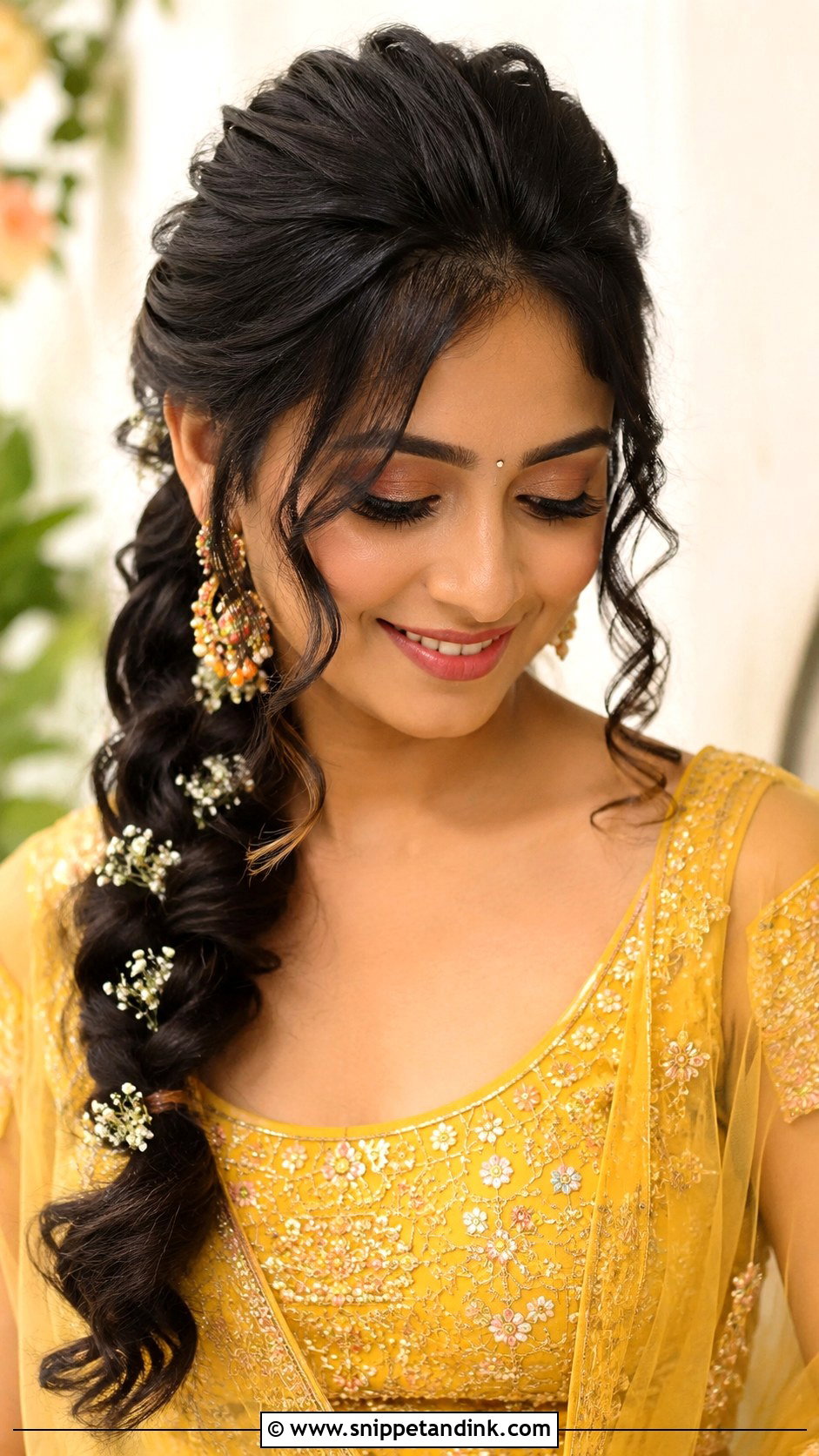 Indian Wedding Side Braid - Snippet and Ink - 15 Indian Hairstyles for Women Wedding
