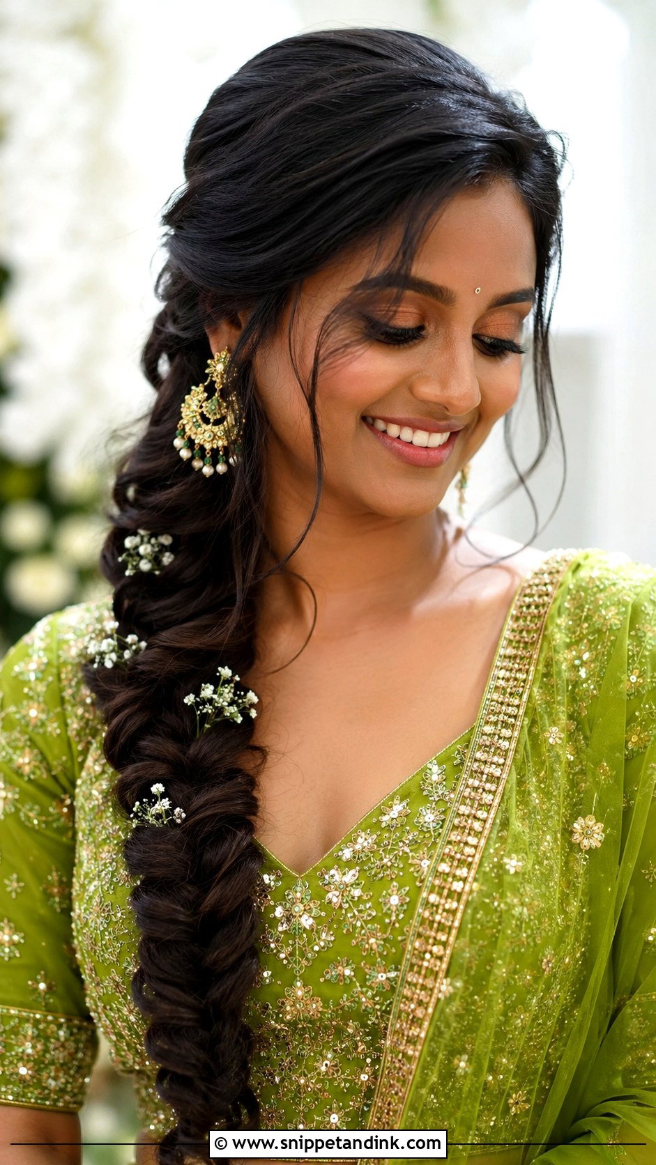 Indian Wedding Side Braid - Snippet and Ink - 15 Indian Weddings Hairstyles