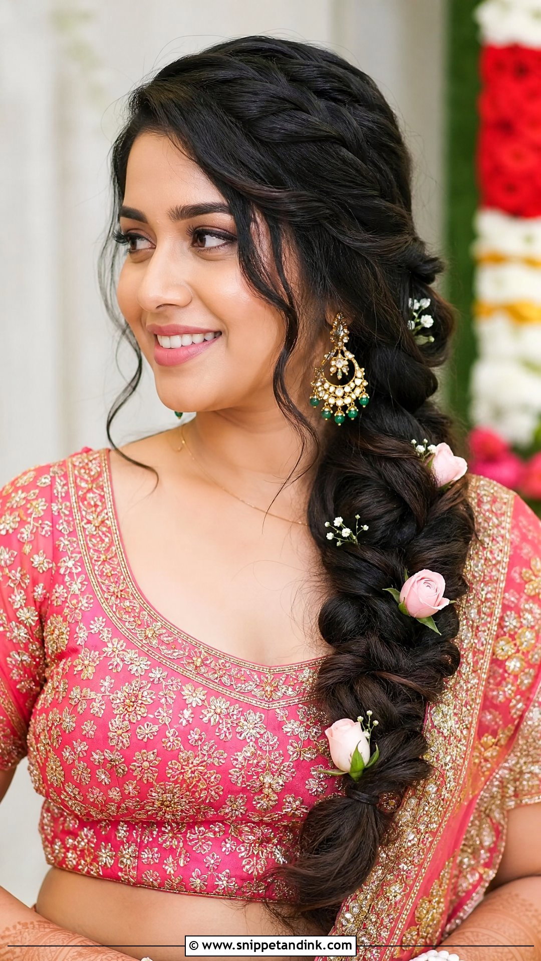 Indian Wedding Side Braid - Snippet and Ink - 15 Easy Indian Wedding Hairstyles