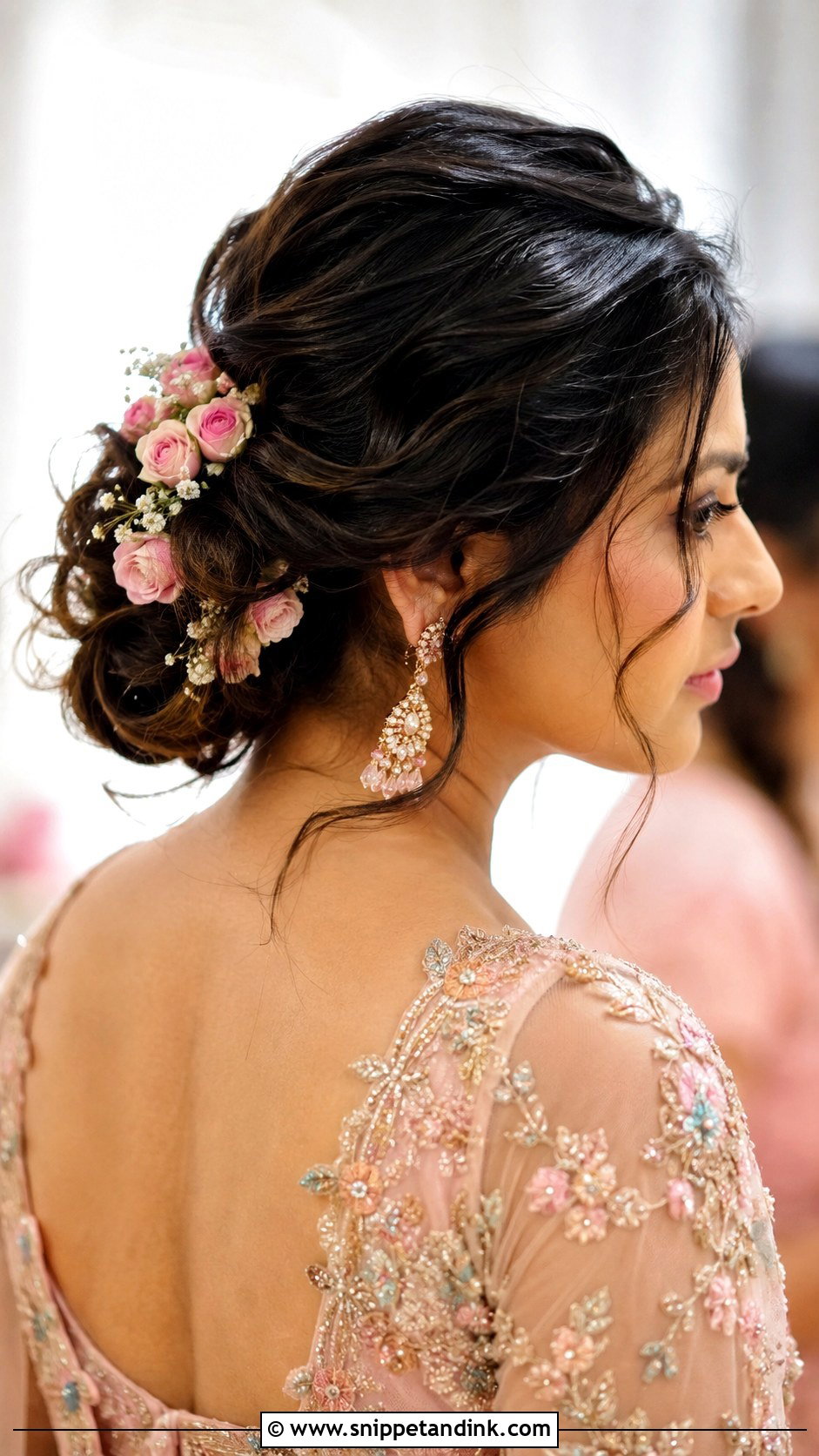 Indian Wedding Side Bun - Snippet and Ink - 15 Indian Wedding Hair Bun Ideas