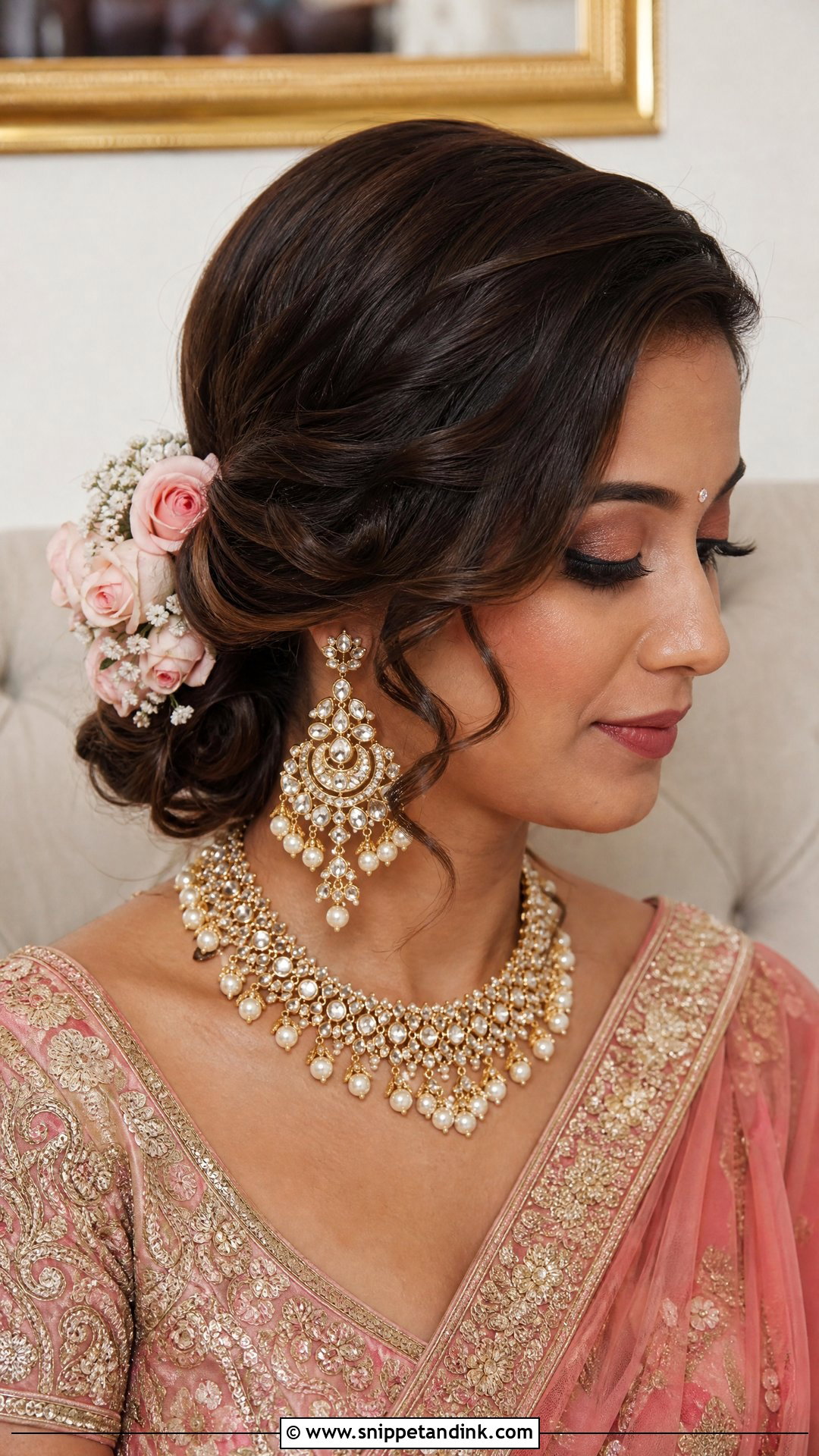 Indian Wedding Side Bun - Snippet and Ink - 15 Easy Indian Wedding Hairstyles